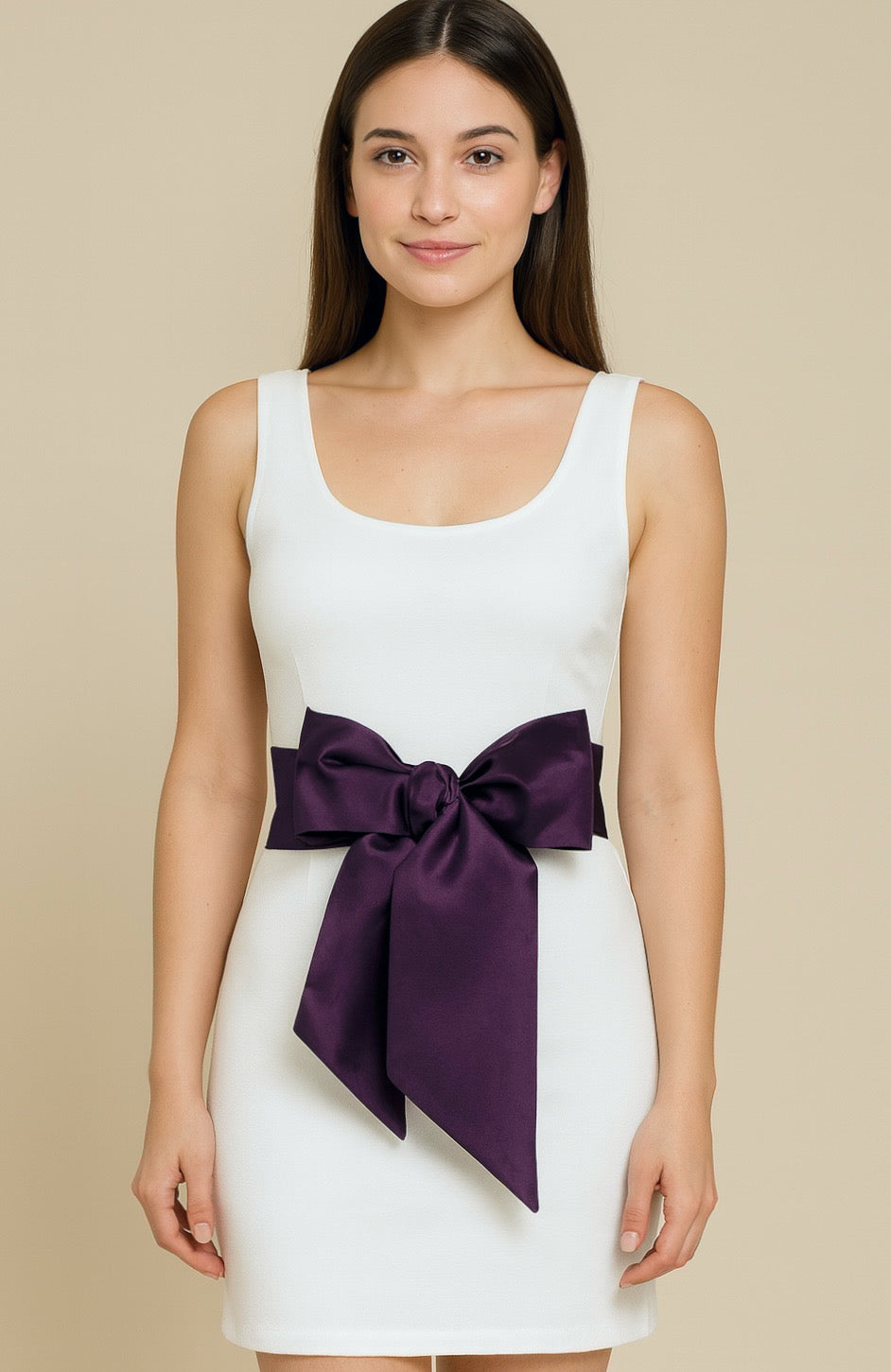 Deep Plum Taffeta Sash Belt by Satin Swank®