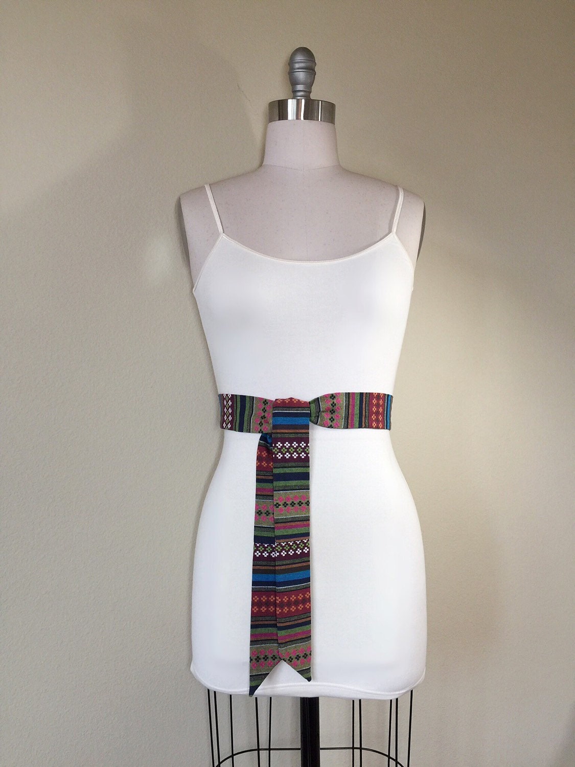 Woven Ethnic Print Sash, Aztec Sash, Tribal Sash, Native American Belt, Festival Accessories, Bohemian Waist Sash, Wrap Belt, Satin Swank