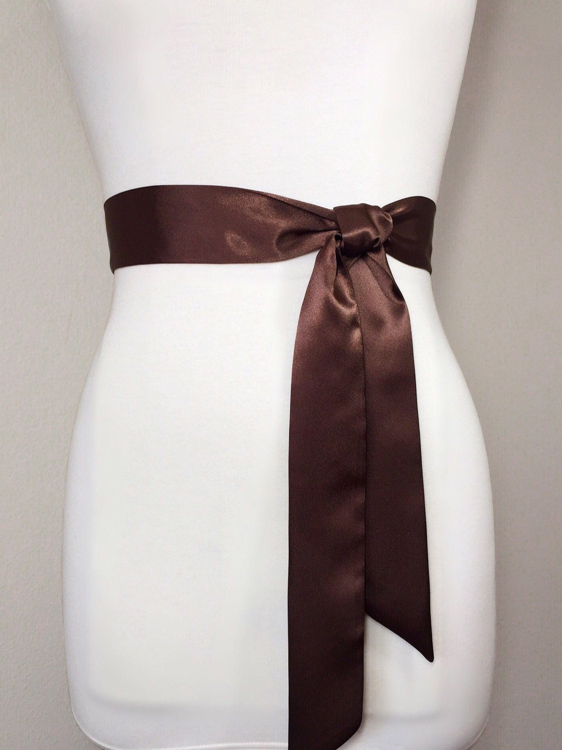Chocolate Brown Sash, Chocolate Satin Sash Belt, Bridesmaid Sash, Brown Wedding Dress Sash, Bridal Sash, Brown Satin Sash, Satin Swank