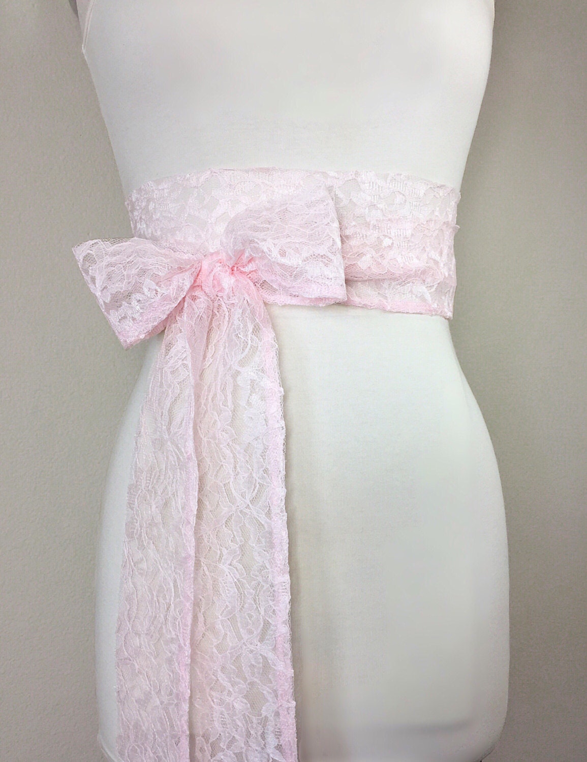 Blush Lace Sash, Blush Wedding Dress Sash, Extra Long Lace Sash, Lace Blush Pink Sash, Blush Wedding Sash, Blush Bridesmaid Sash Satin Swank