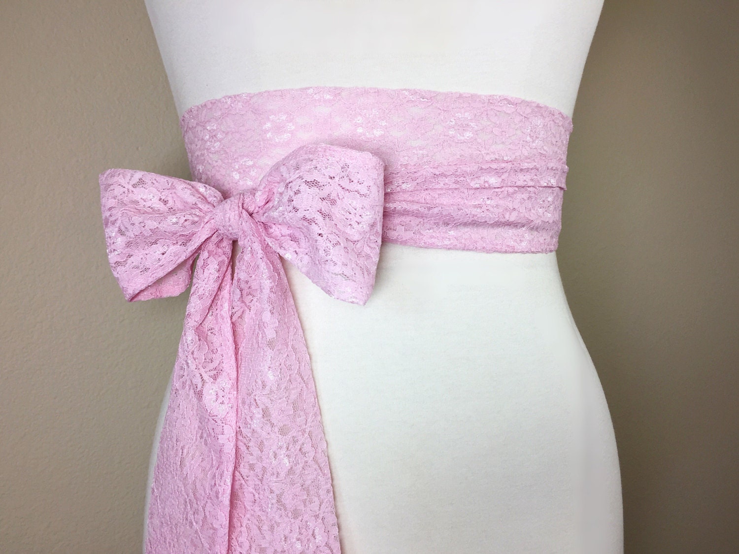 Rose Pink Lace Sash, Pink Wedding Dress Sash, Extra Long Lace Sash, Lace Pink Sash, Light Pink Wedding Sash, Rose Pink Lace Sash Satin Swank