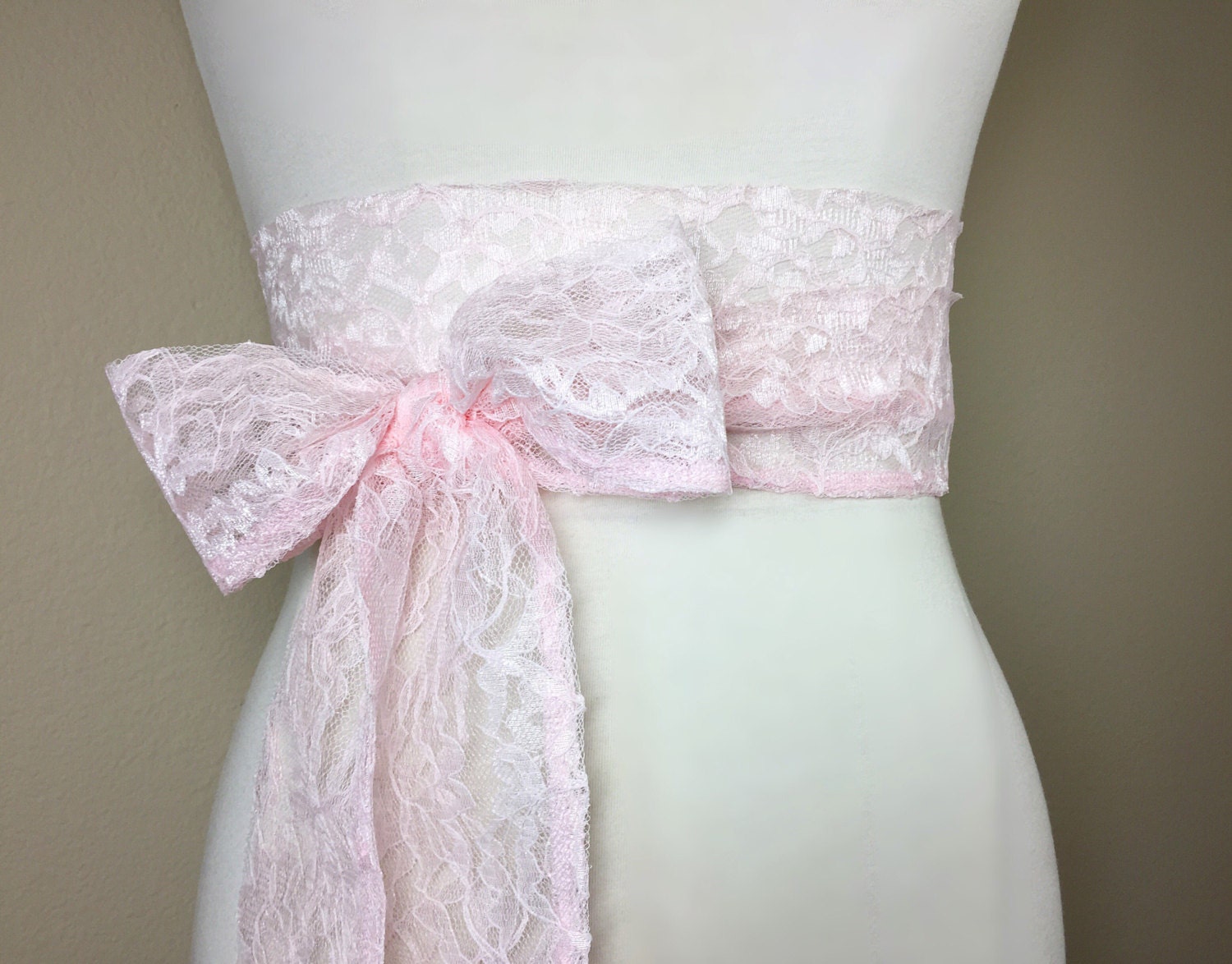 Blush Lace Sash, Blush Wedding Dress Sash, Extra Long Lace Sash, Lace Blush Pink Sash, Blush Wedding Sash, Blush Bridesmaid Sash Satin Swank