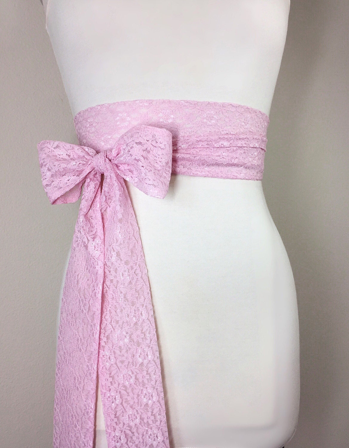 Rose Pink Lace Sash, Pink Wedding Dress Sash, Extra Long Lace Sash, Lace Pink Sash, Light Pink Wedding Sash, Rose Pink Lace Sash Satin Swank