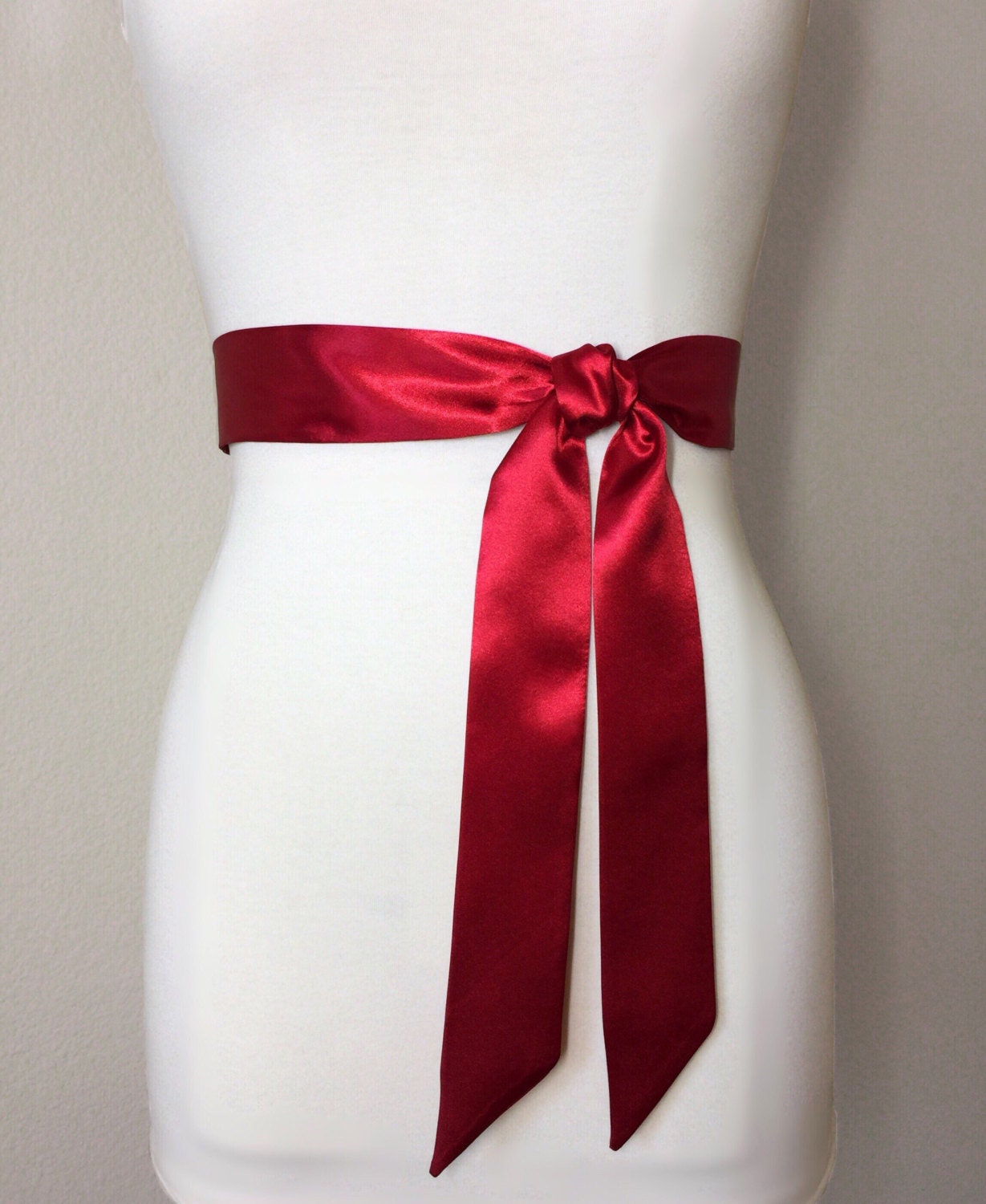 Narrow Crimson Sash, Crimson Red Satin Sash, Dark Red Bridesmaid Sash, Deep Red Wedding Dress Sash, Crimson Satin Sash Belt, Satin Swank