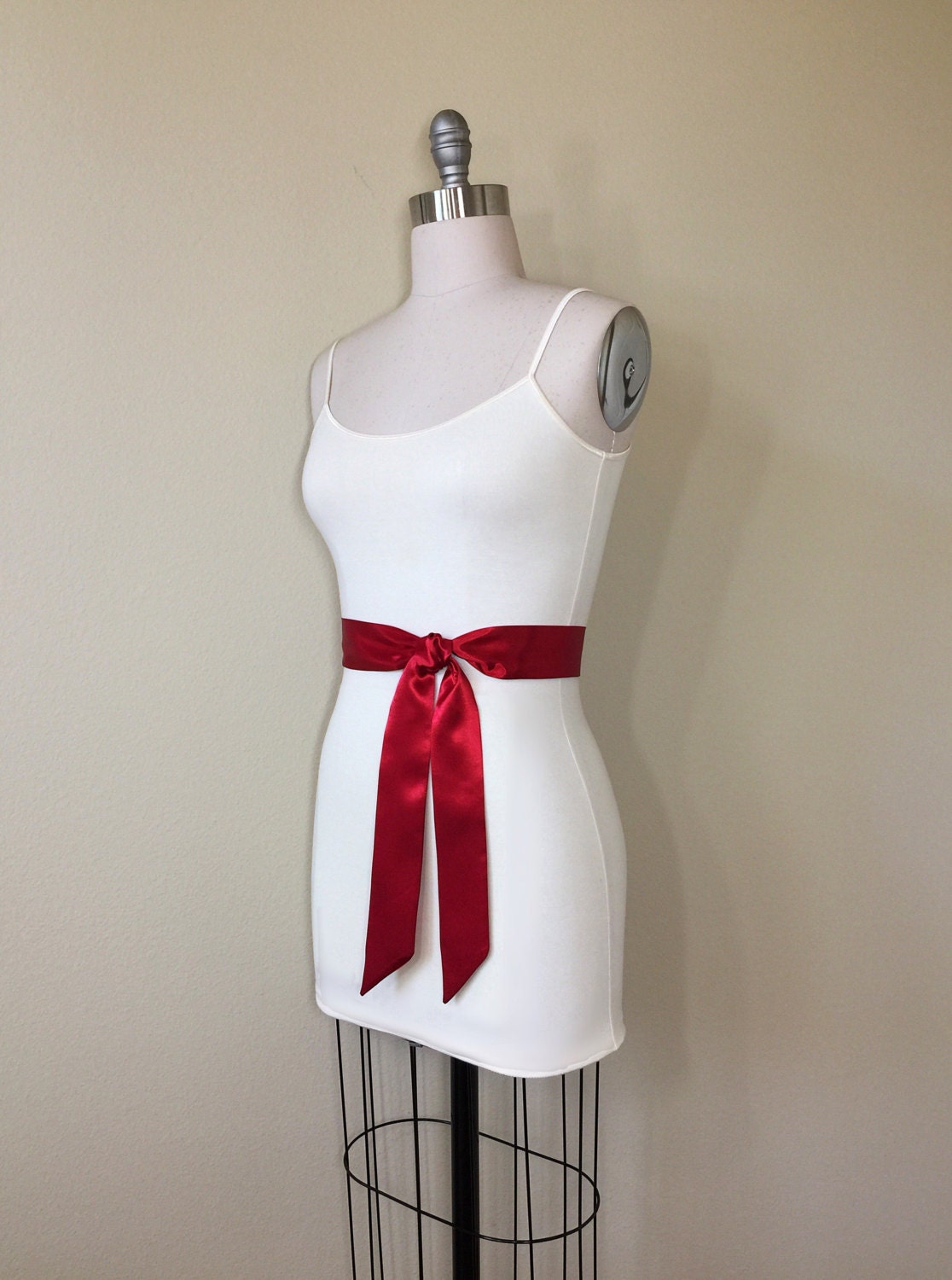 Narrow Crimson Sash, Crimson Red Satin Sash, Dark Red Bridesmaid Sash, Deep Red Wedding Dress Sash, Crimson Satin Sash Belt, Satin Swank