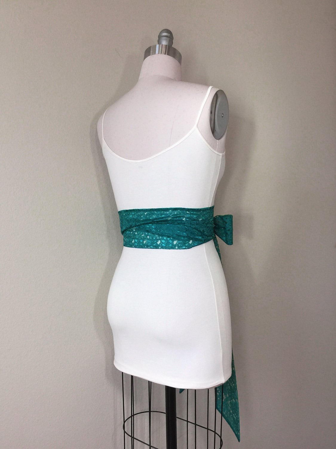 Emerald Lace Sash, Extra Long Wedding Dress Sash, Emerald Green Lace Sash, Emerald Wedding Gown Sash, Long Sash Emerald Green, Satin Swank