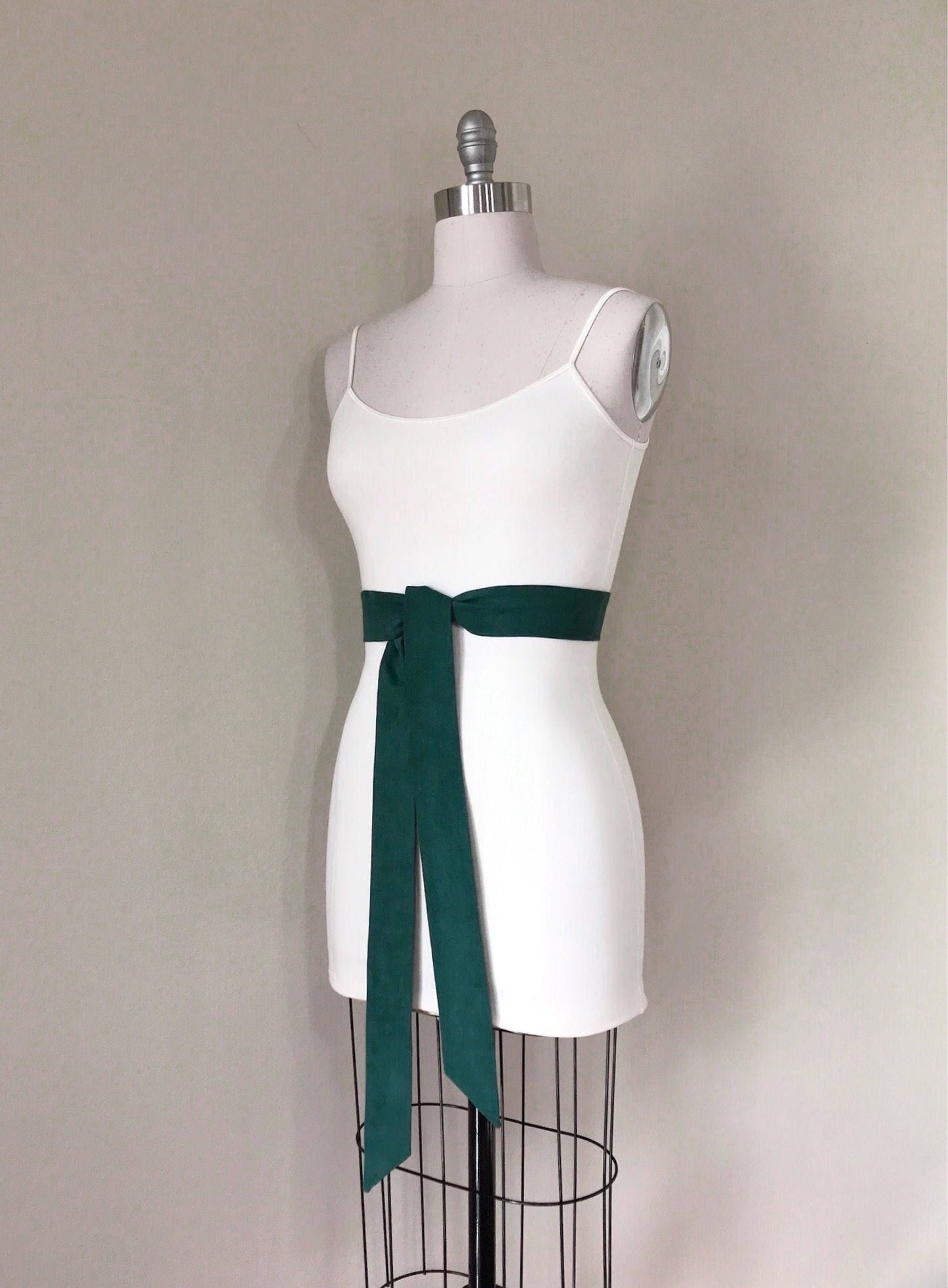 Ultra Suede Sash in Spruce Green, Dark Green Micro Suede Sash, Green Suede Cloth Sash Belt, Suede Accessories, Ultra Suede Belt, Satin Swank