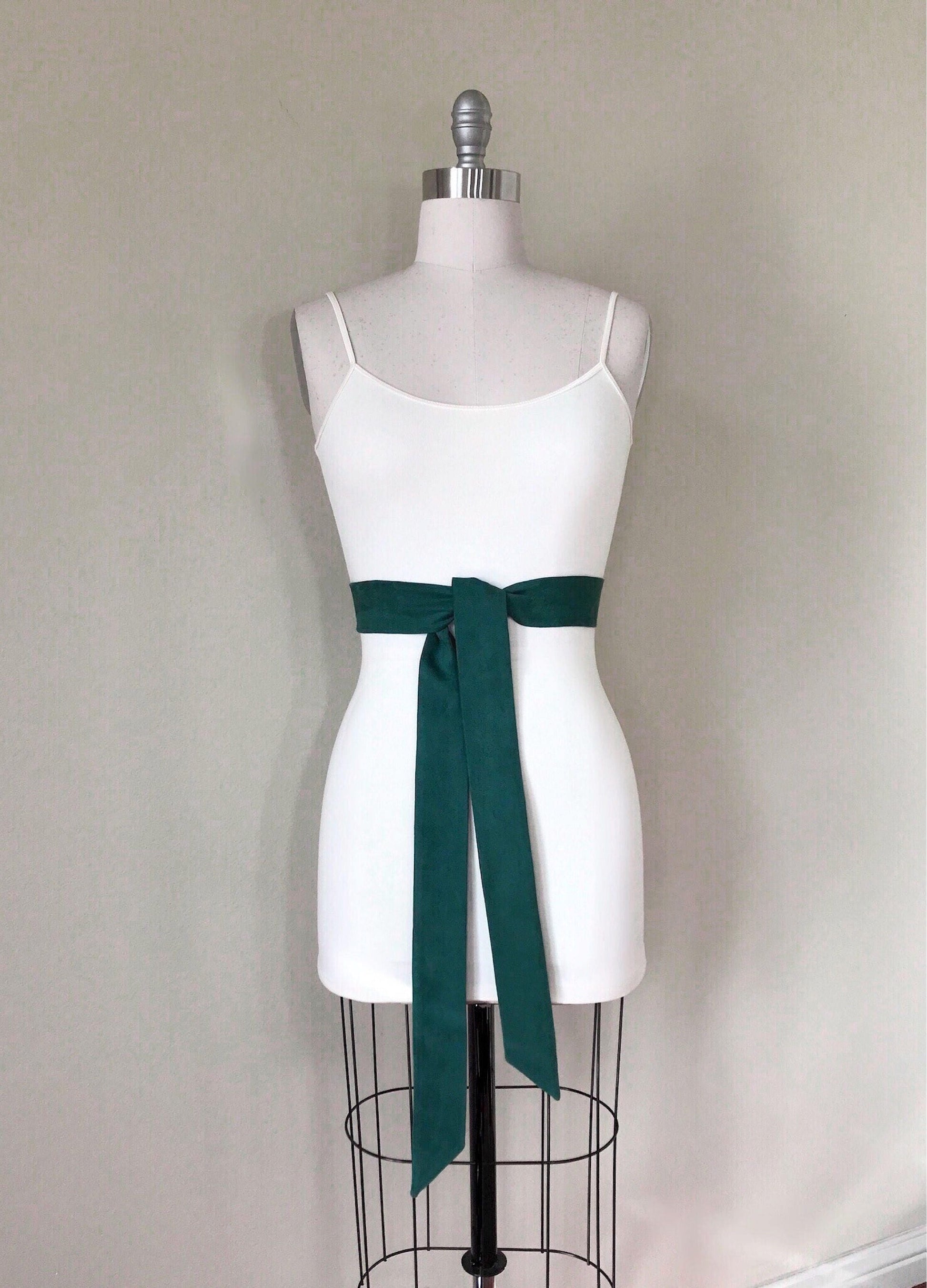Ultra Suede Sash in Spruce Green, Dark Green Micro Suede Sash, Green Suede Cloth Sash Belt, Suede Accessories, Ultra Suede Belt, Satin Swank