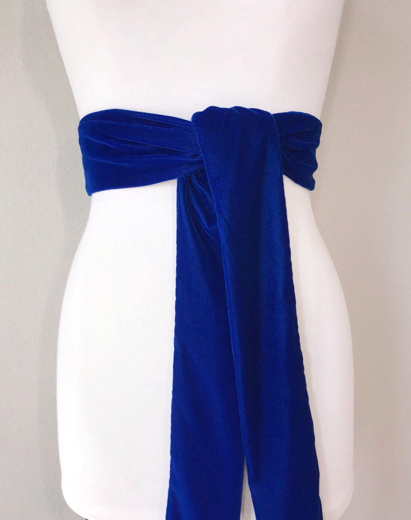 Royal Blue Velvet Sash, Royal Blue Dress Sash, Blue Velvet Belt, Formal Dress Sash, Royal Velvet Sash Belt, Velvet Accessories, Satin Swank