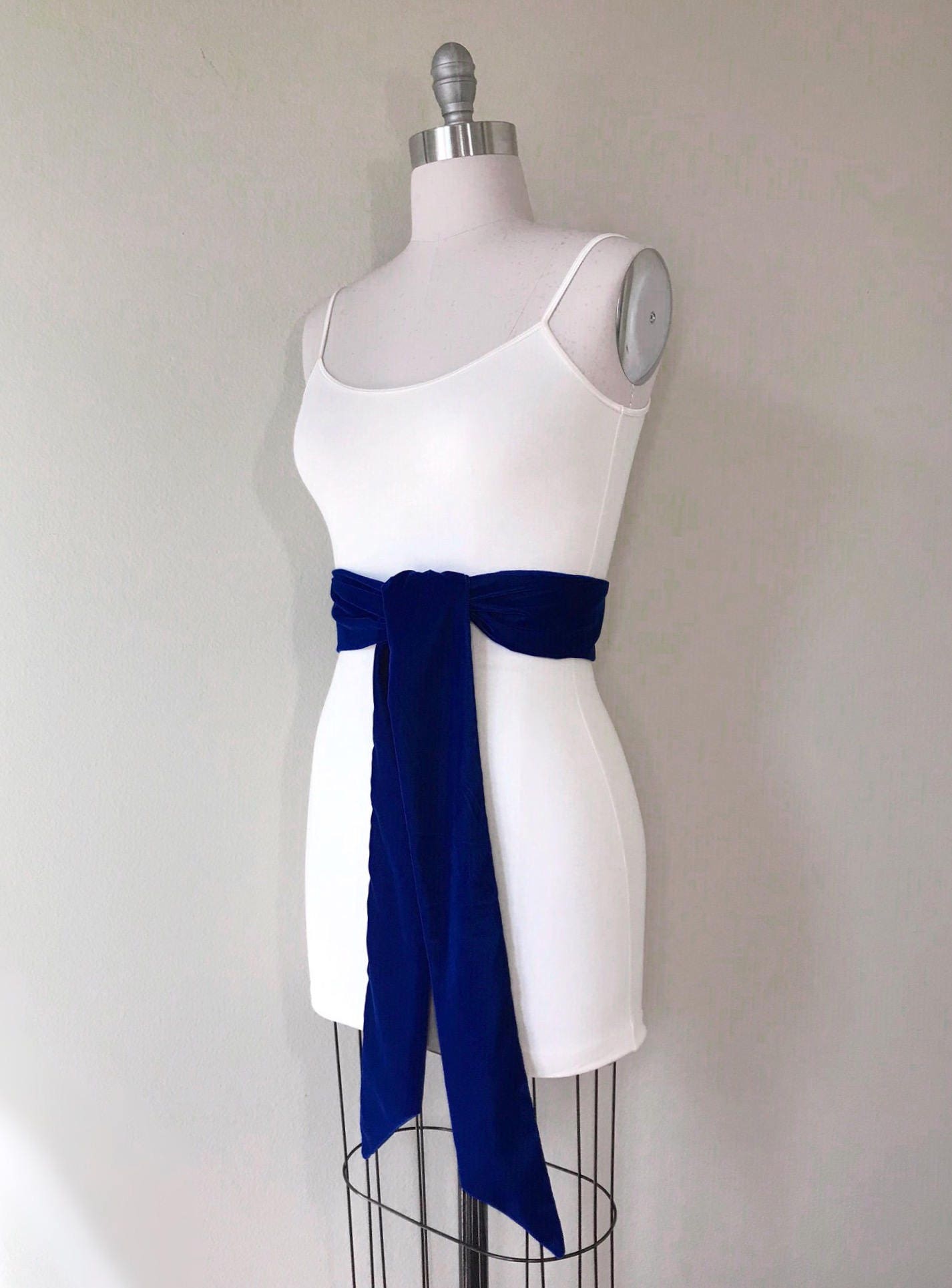 Royal Blue Velvet Sash, Royal Blue Dress Sash, Blue Velvet Belt, Formal Dress Sash, Royal Velvet Sash Belt, Velvet Accessories, Satin Swank