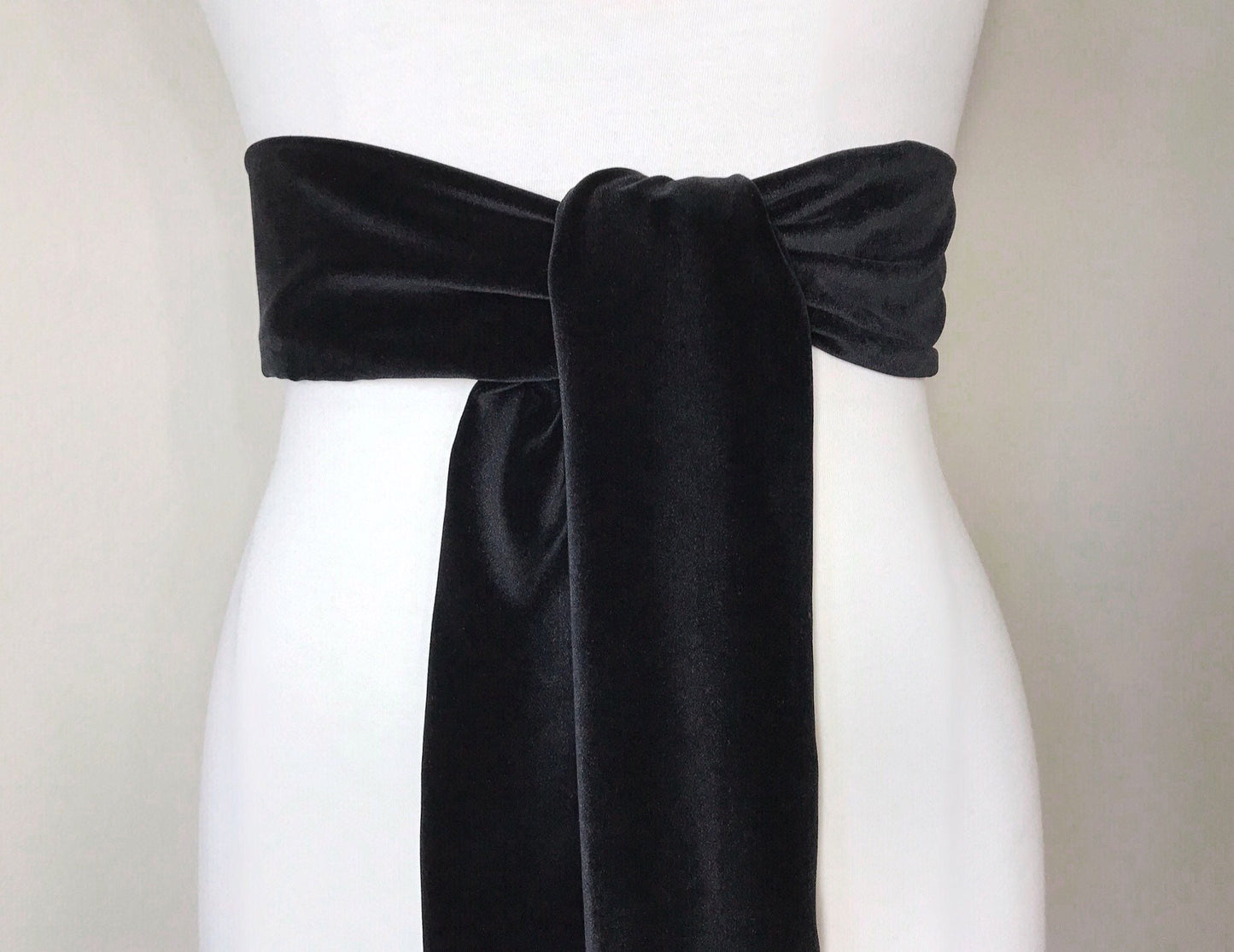 Black Velvet Sash, Black Sash In Plush Velvet, Black Wedding Dress Sash, Special Occasion Velvet Belt, Black Velvet Wrap Belt, Satin Swank
