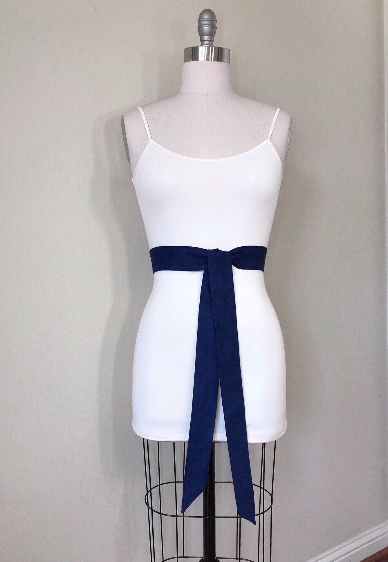 Ultra Suede Sash in Indigo Blue, Blue Suede Cloth Sash, Blue Micro Suede Sash Belt, Suede Accessories, Blue Ultra Suede Belt, Satin Swank