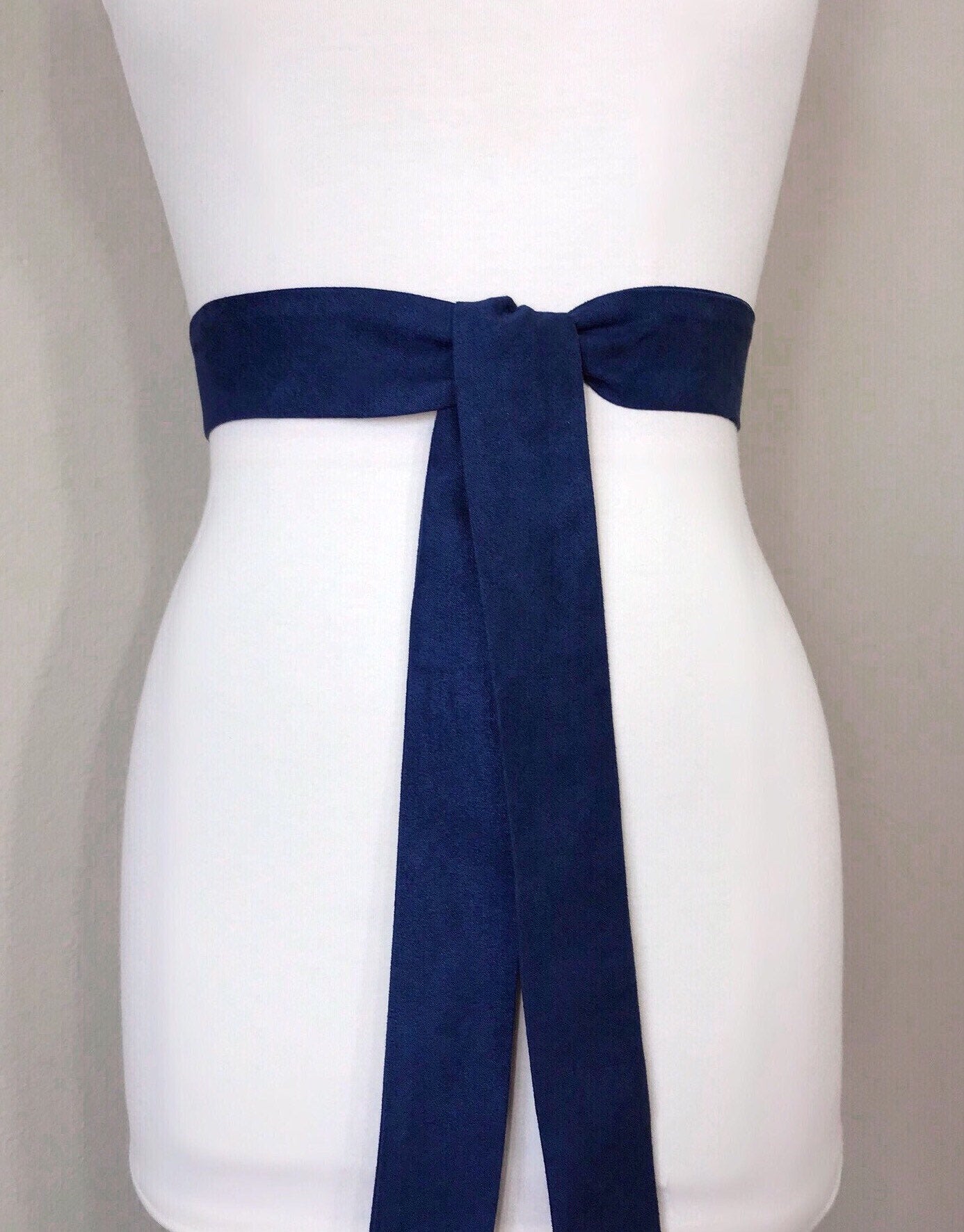 Ultra Suede Sash in Indigo Blue, Blue Suede Cloth Sash, Blue Micro Suede Sash Belt, Suede Accessories, Blue Ultra Suede Belt, Satin Swank