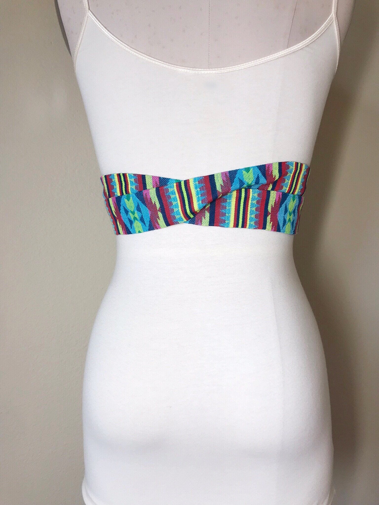 Navajo Print Sash Belt, Tribal Print Sash, Native American Belt, Boho Woven Ethnic Sash, Aztec Print Sash, Bohemian Wrap Belt, Satin Swank