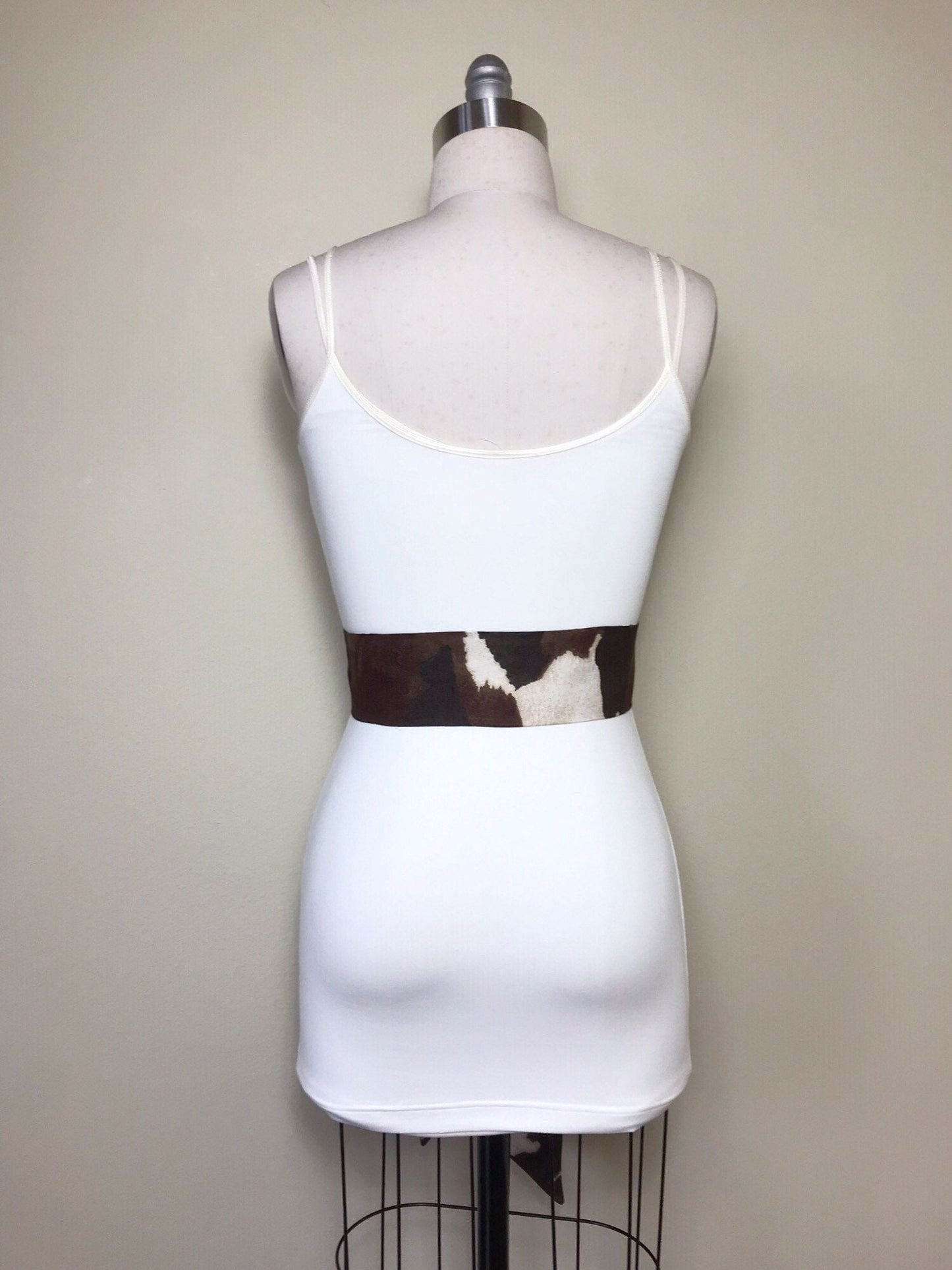 Wide Brown Cow Print Sash in Micro Suede, Brown & Cream Sash, Brown Cow Belt, Cow Sash Belt, Brown Cow Western Accessories, Satin Swank