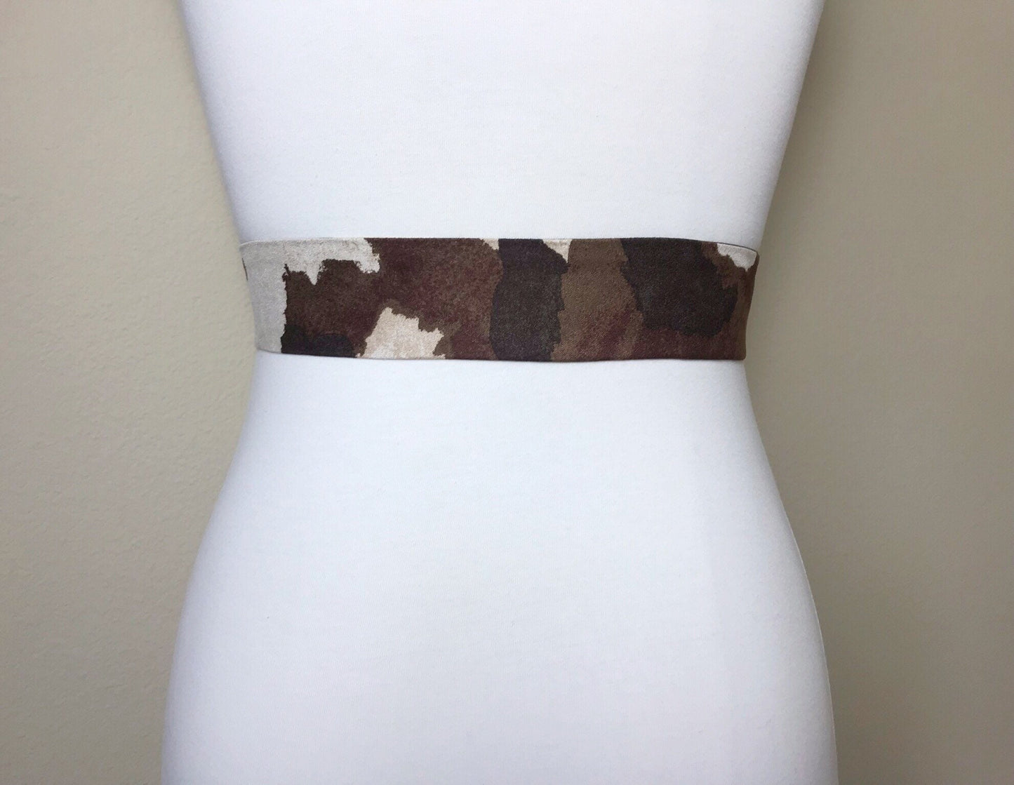 Narrow Brown Cow Print Sash in Micro Suede, Brown & Cream Sash, Brown Cow Belt, Cow Sash Belt, Brown Cow Western Accessories, Satin Swank