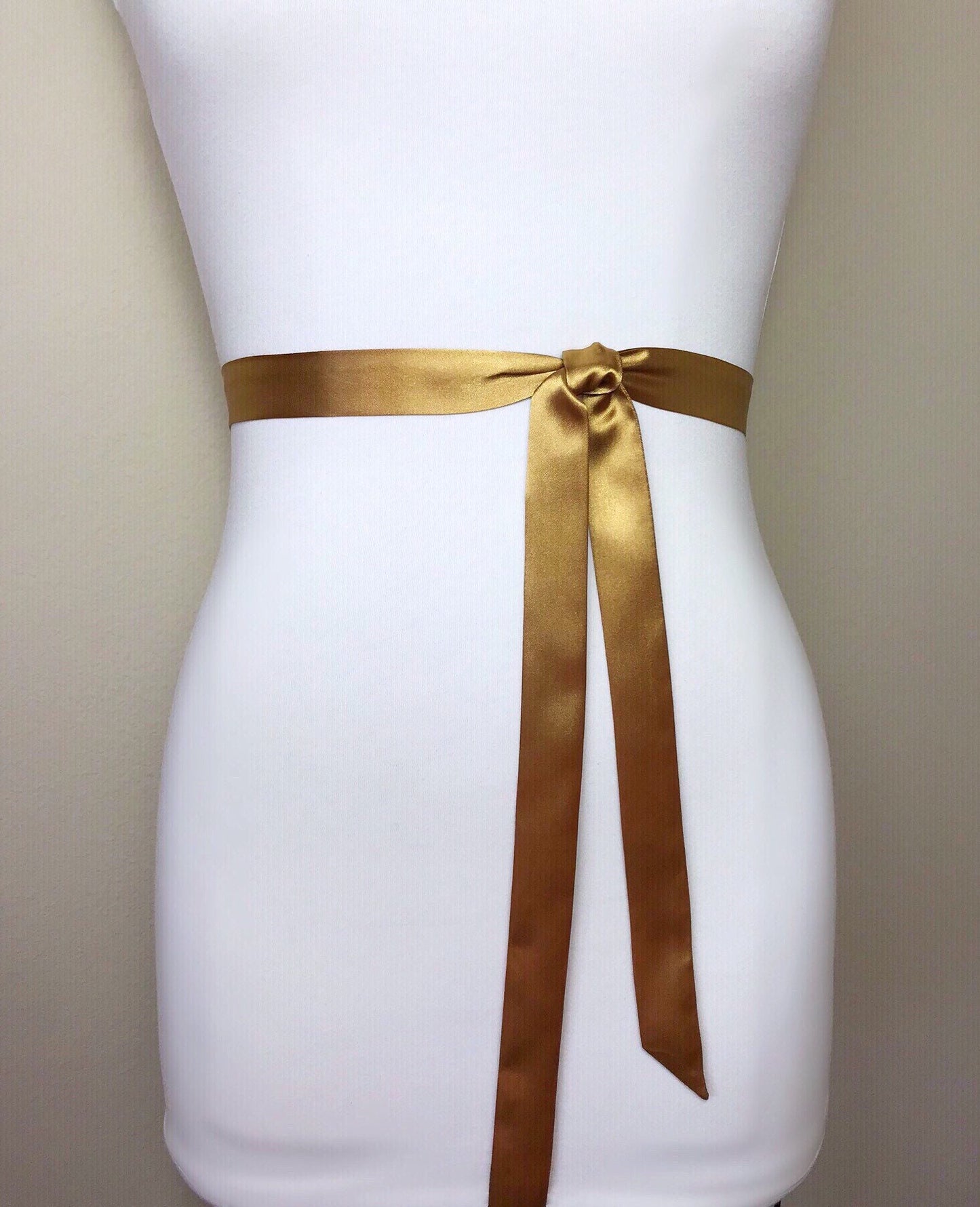 Extra Narrow Antique Gold Sash, Skinny Sash Belt, Antique Gold Satin Sash Belt, Skinny Gold Sash Belt, Satin Gold Belt, Satin Swank