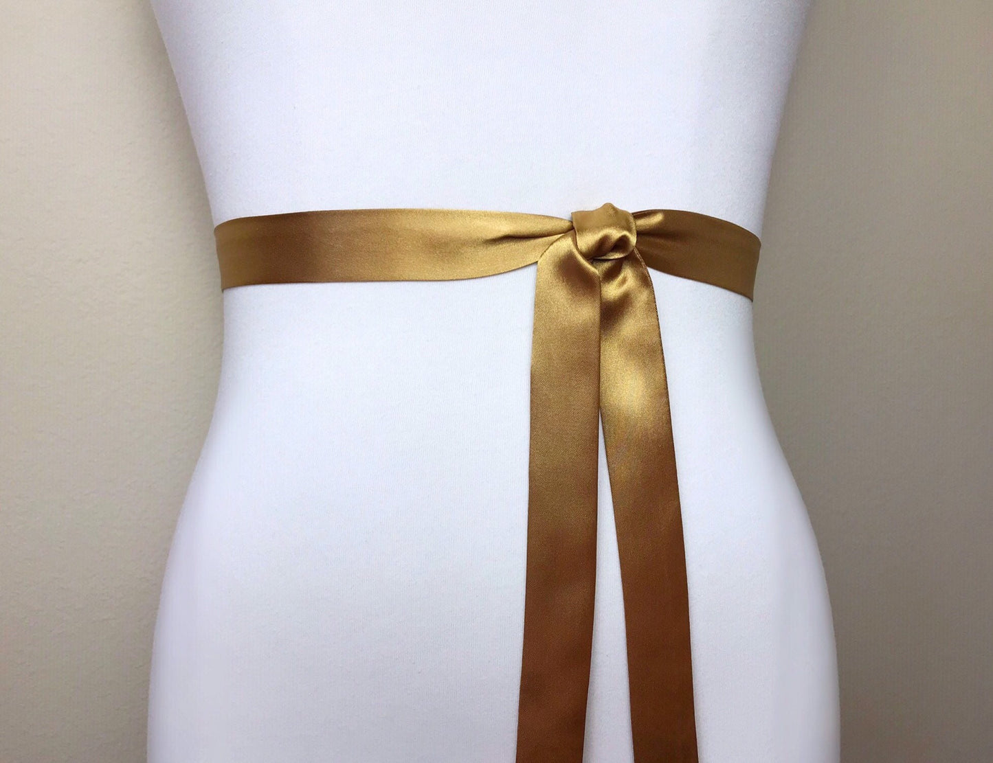 Extra Narrow Antique Gold Sash, Skinny Sash Belt, Antique Gold Satin Sash Belt, Skinny Gold Sash Belt, Satin Gold Belt, Satin Swank
