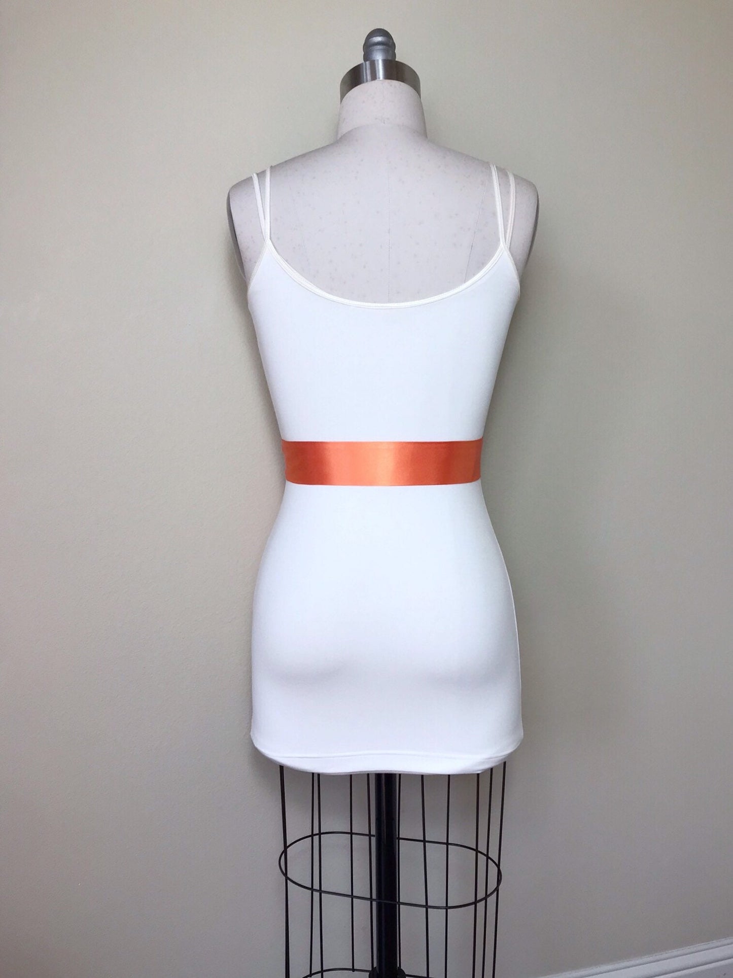 Narrow Light Orange Sash Belt, Light Orange Satin Sash, Narrow Orange Dress Sash, Orange Wedding Sash, Orange Satin Sash Belt, Satin Swank