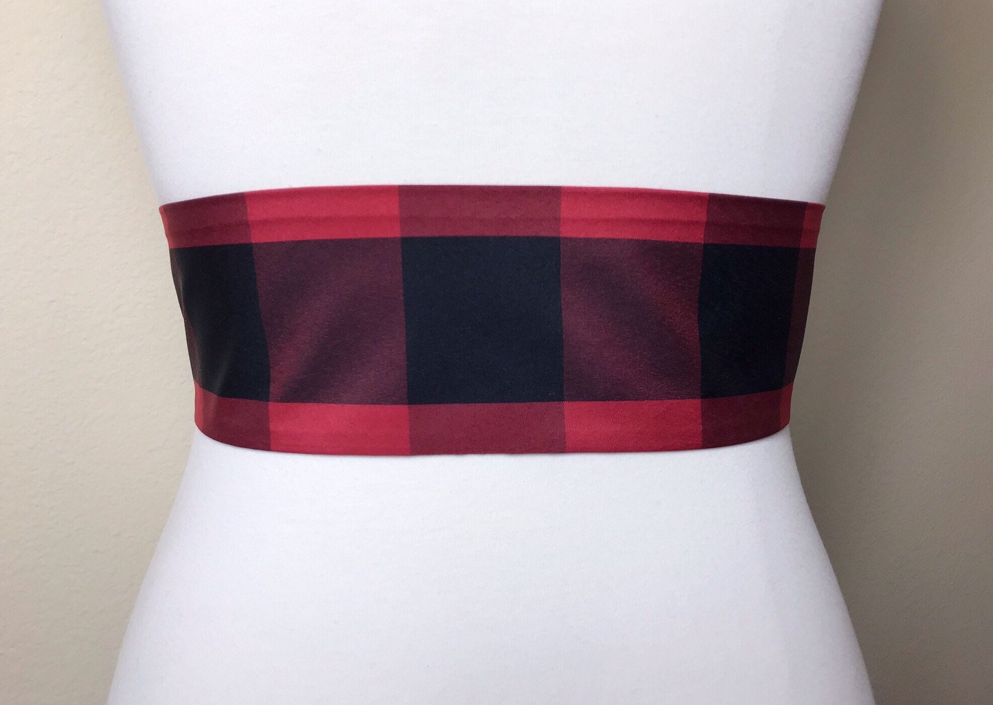 Taffeta Buffalo Plaid Sash, Red & Black Checkered Taffeta Sash, Christmas Sash, Holiday Sash, Buffalo Plaid Accessories, Satin Swank