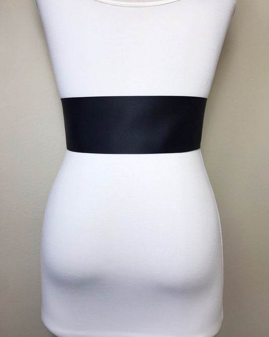 Black Matte Satin Sash, Wide Black Sash Belt, Black Wedding Dress Sash, Matte Black Sash, Black Dress Belt, Black Sash Belt, Satin Swank