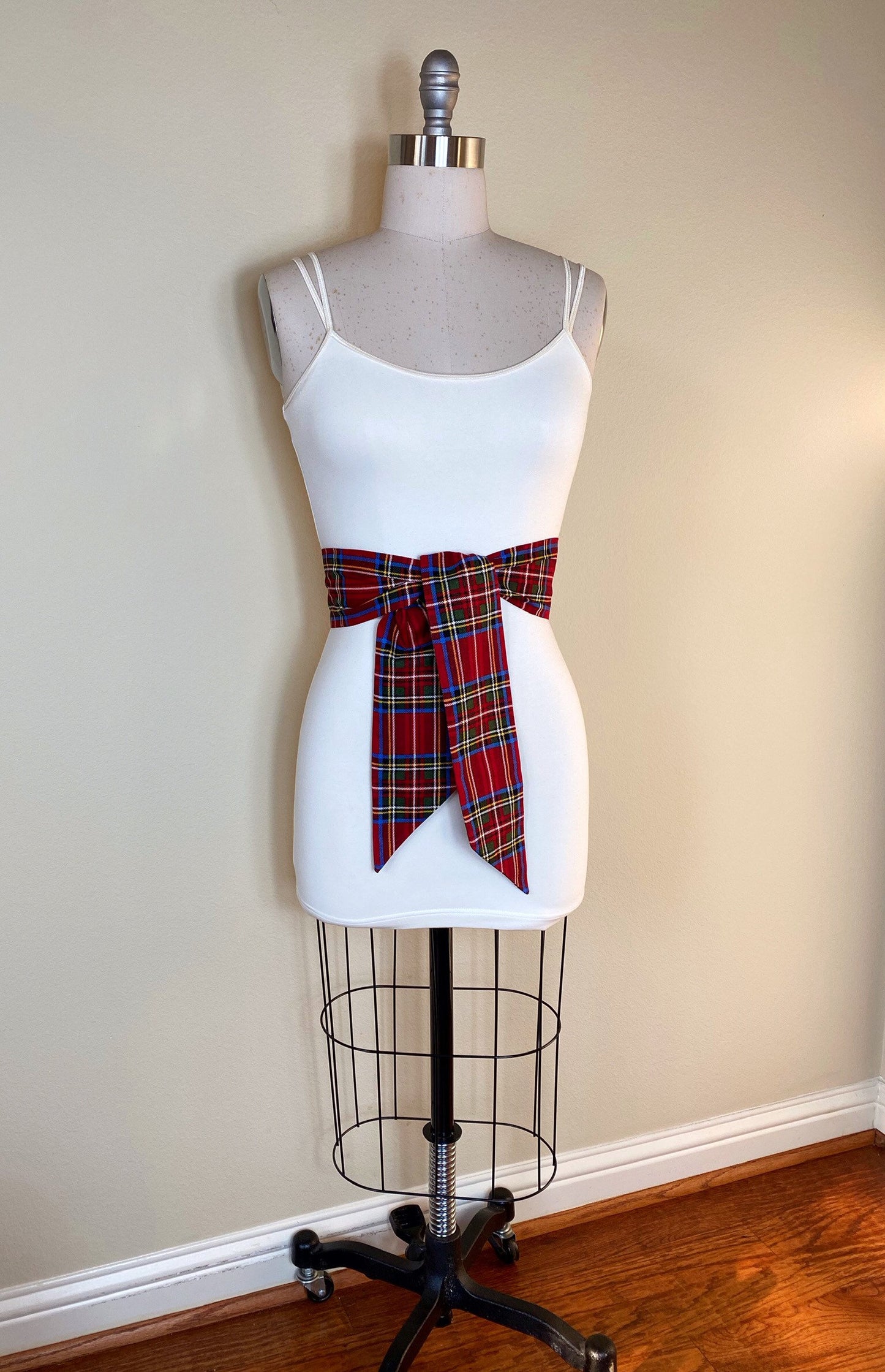 Deep Red Royal Stewart Tartan Sash Belt, Stewart Clan Tartan Plaid Sash, Red Plaid Sash, Red Tartan, Scottish Tartan Accessories Satin Swank