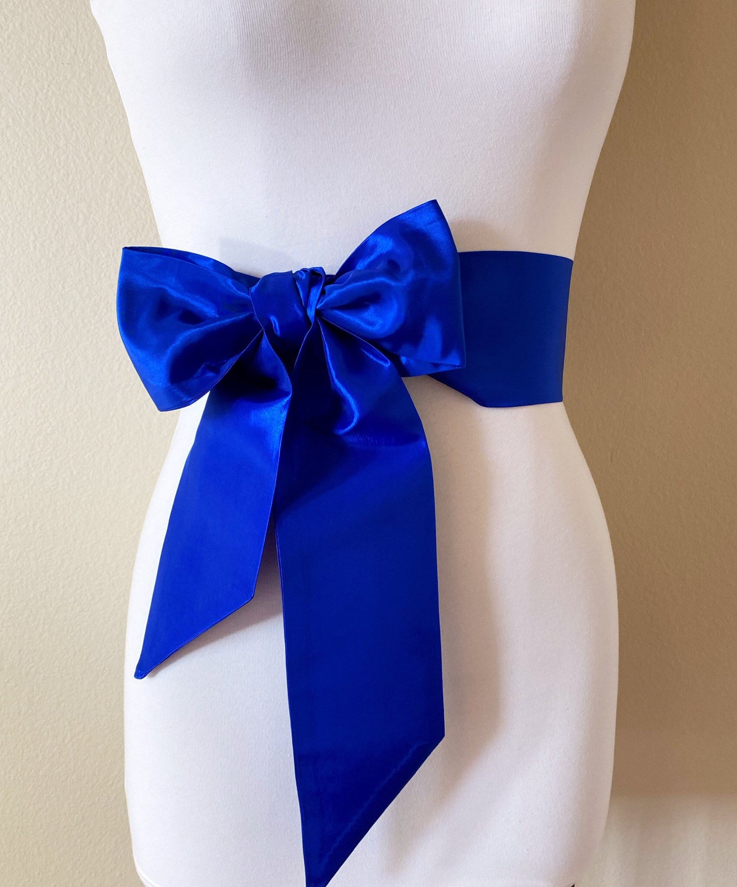 Crisp Taffeta Sash in Electric Blue, Bright Royal Blue Taffeta Bow Belt, Formal Dress Sash, Taffeta Dress Sash, Holiday Sash, Satin Swank