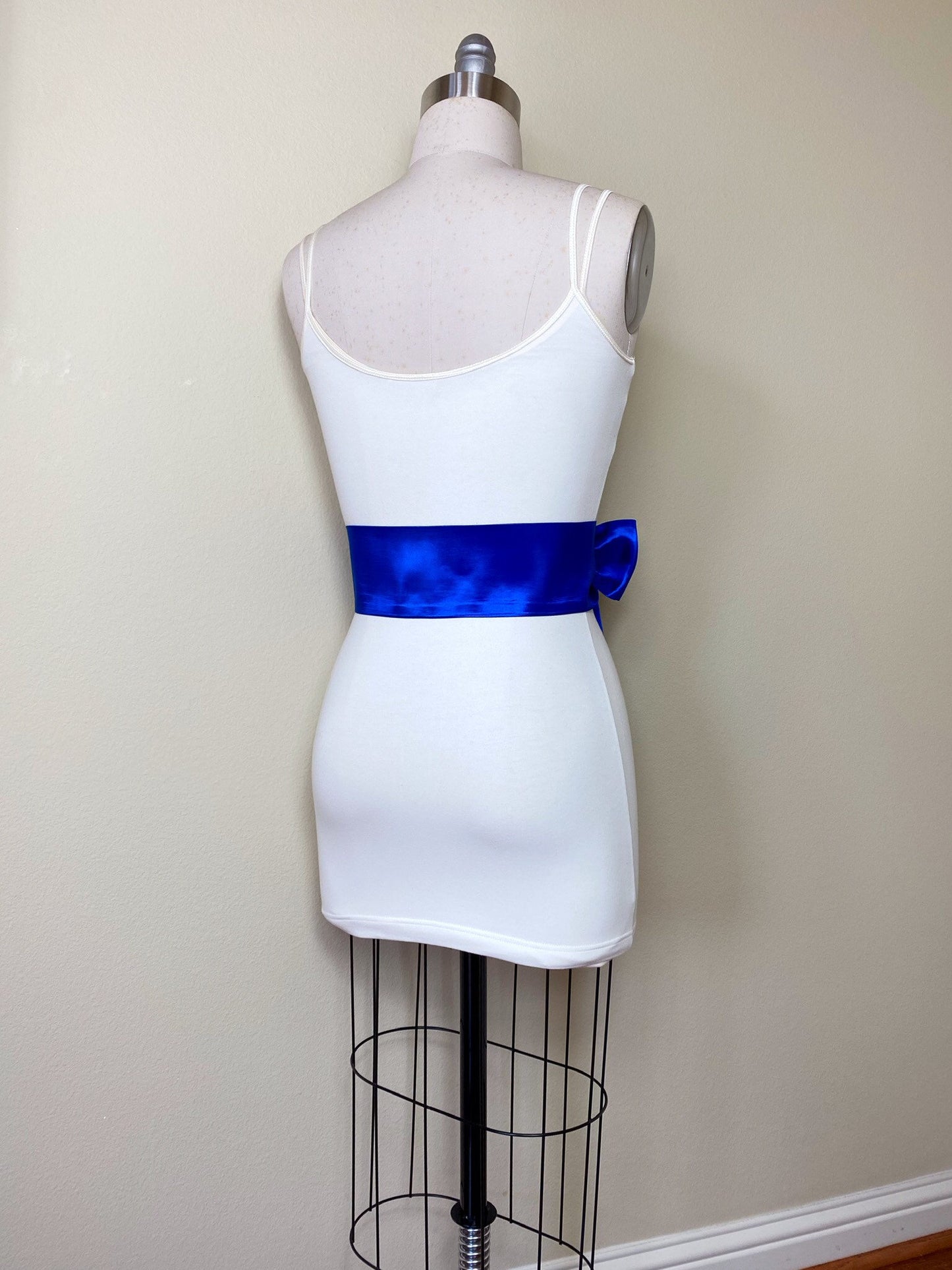 Crisp Taffeta Sash in Electric Blue, Bright Royal Blue Taffeta Bow Belt, Formal Dress Sash, Taffeta Dress Sash, Holiday Sash, Satin Swank