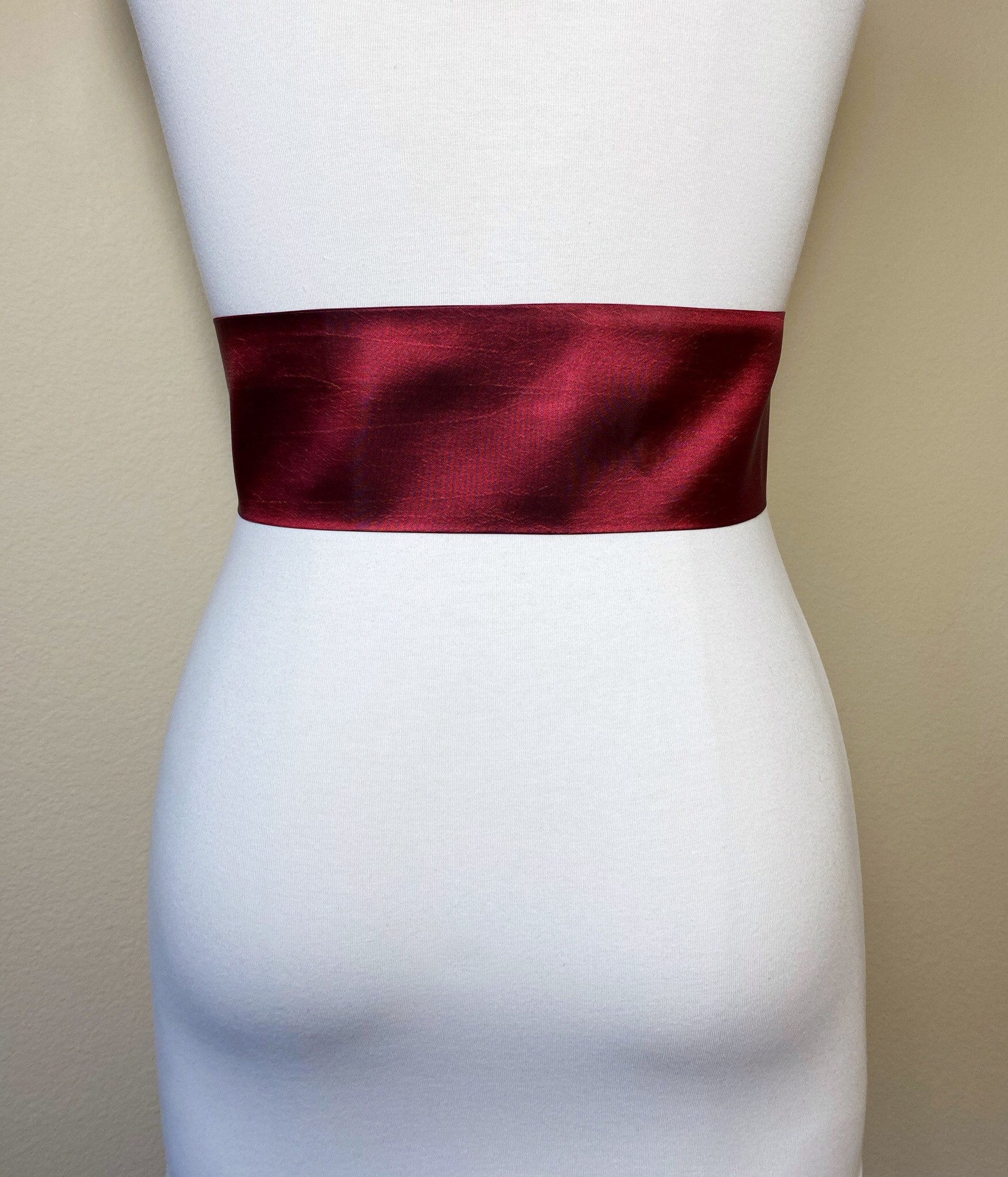 Crisp Taffeta Sash in Burgundy, Burgundy Taffeta Bow Belt, Formal Dress Sash, Wine Taffeta Sash, Burgundy Holiday Sash, Satin Swank