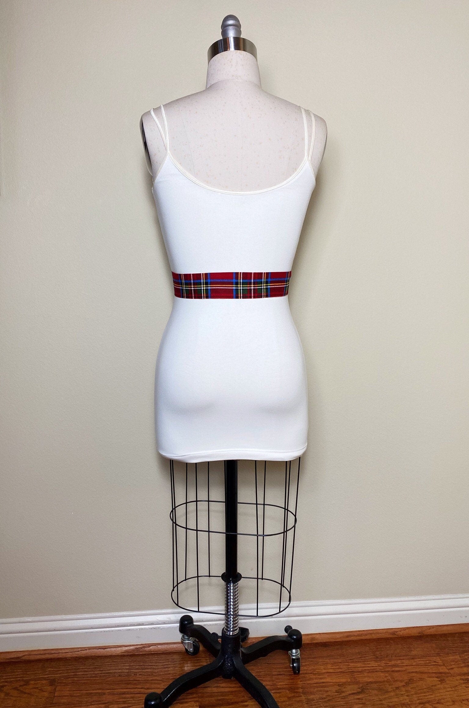 Narrow Cranberry Red Royal Stewart Tartan Sash, Stewart Tartan Sash Belt, Dark Red Plaid Sash, Deep Red Tartan Accessories, Satin Swank