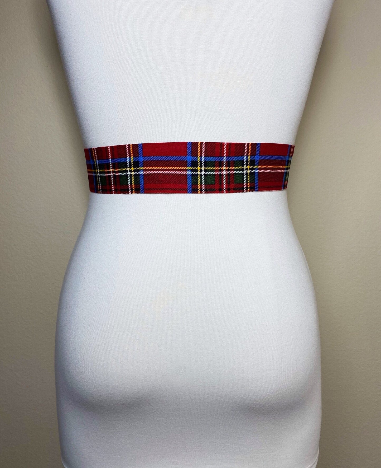 Narrow Cranberry Red Royal Stewart Tartan Sash, Stewart Tartan Sash Belt, Dark Red Plaid Sash, Deep Red Tartan Accessories, Satin Swank