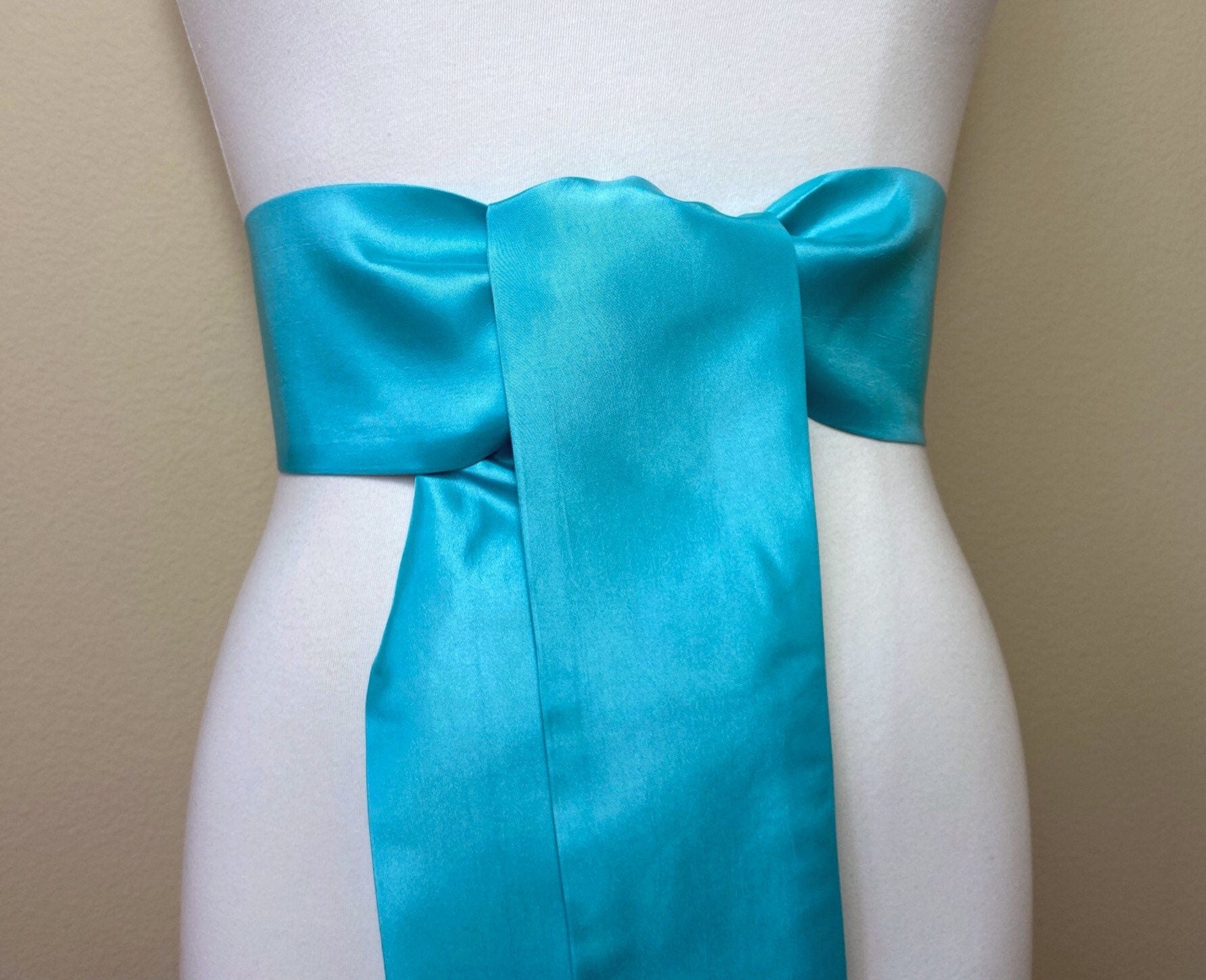 Crisp Taffeta Sash in Tiffany Blue, Taffeta Bow Belt, Formal Dress Sash, Tiffany Blue Sash, Aqua Blue Taffeta Sash, Satin Swank