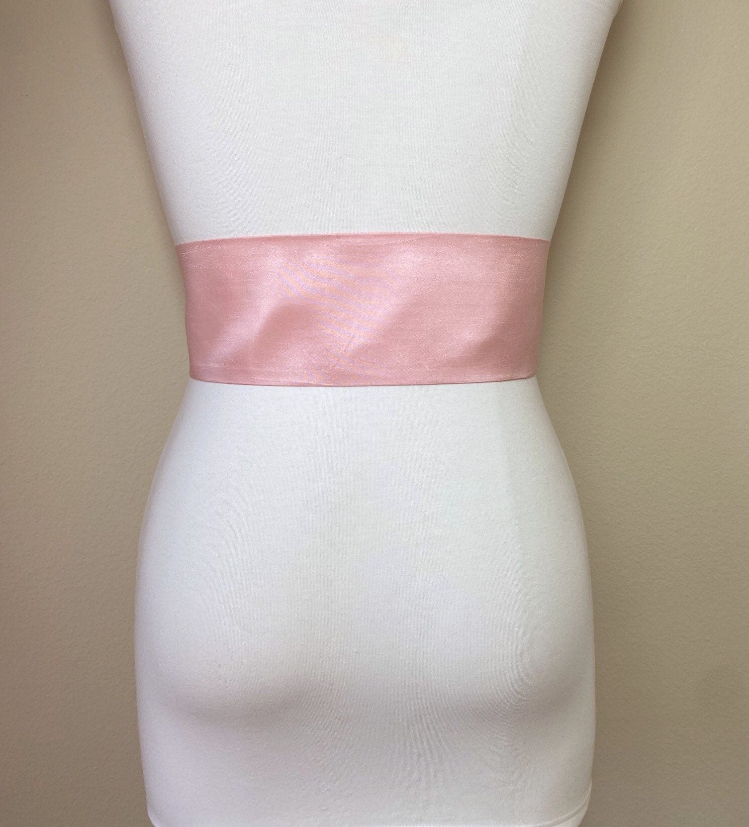 Crisp Taffeta Sash in Warm Blush, Blush Taffeta Bow Belt, Formal Dress Sash, Warm Blush Sash Belt, Taffeta Blush Sash, Satin Swank