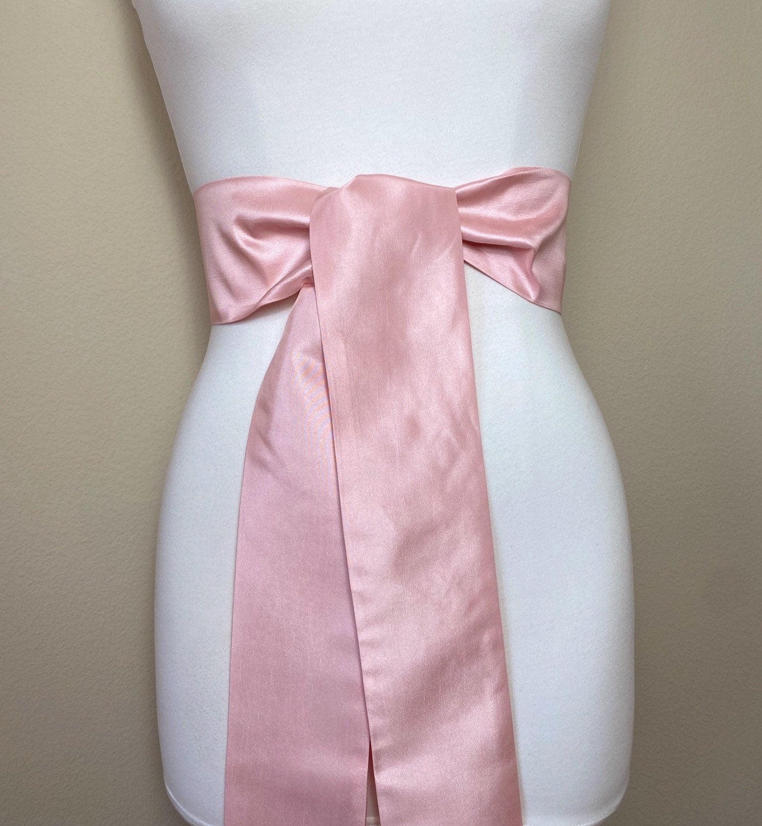 Crisp Taffeta Sash in Warm Blush, Blush Taffeta Bow Belt, Formal Dress Sash, Warm Blush Sash Belt, Taffeta Blush Sash, Satin Swank