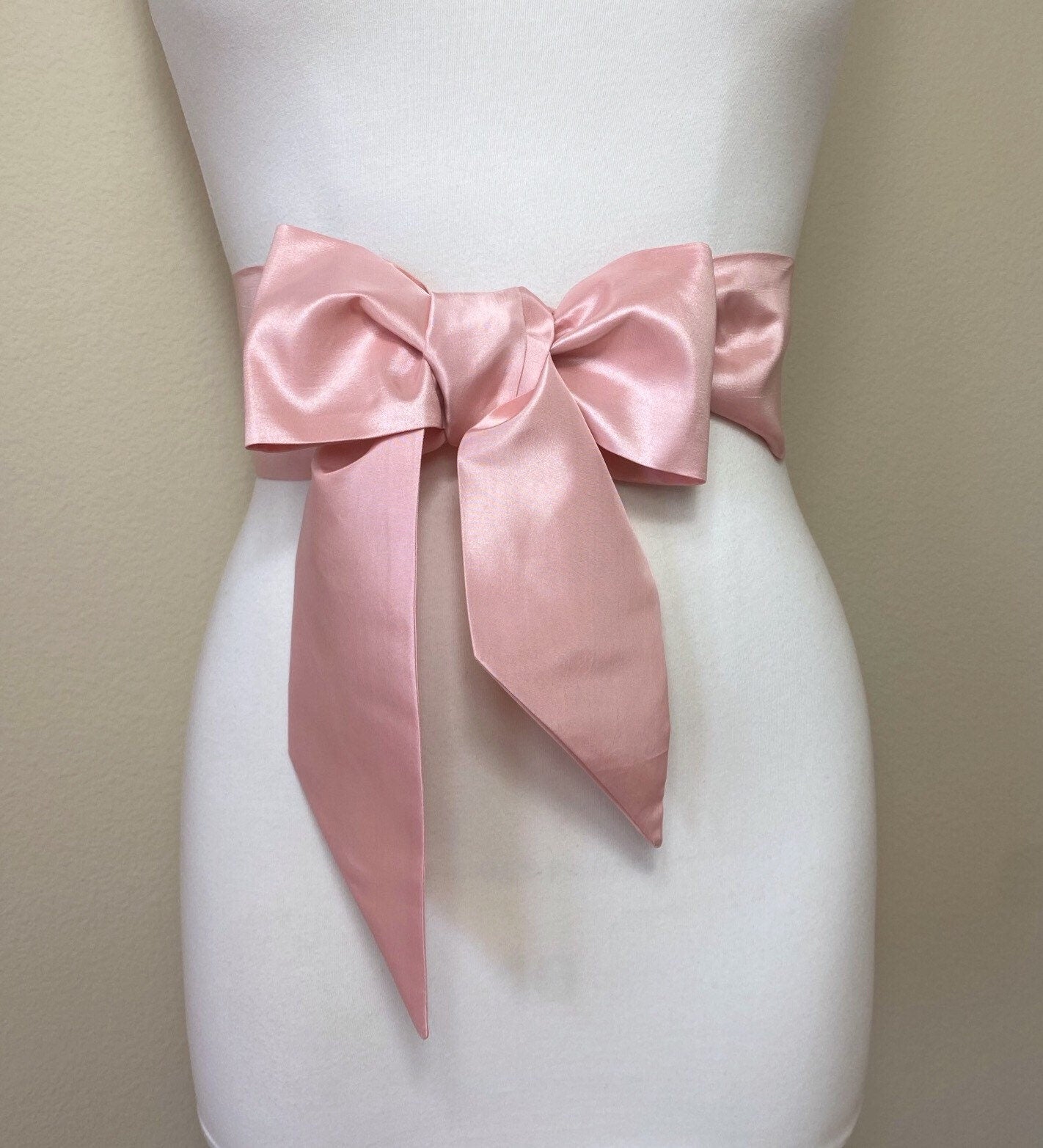 Crisp Taffeta Sash in Warm Blush, Blush Taffeta Bow Belt, Formal Dress Sash, Warm Blush Sash Belt, Taffeta Blush Sash, Satin Swank