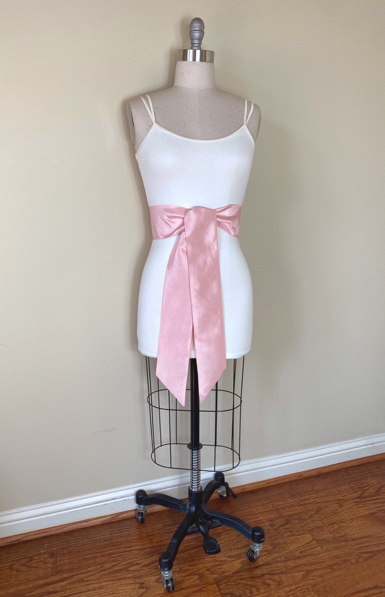 Crisp Taffeta Sash in Warm Blush, Blush Taffeta Bow Belt, Formal Dress Sash, Warm Blush Sash Belt, Taffeta Blush Sash, Satin Swank