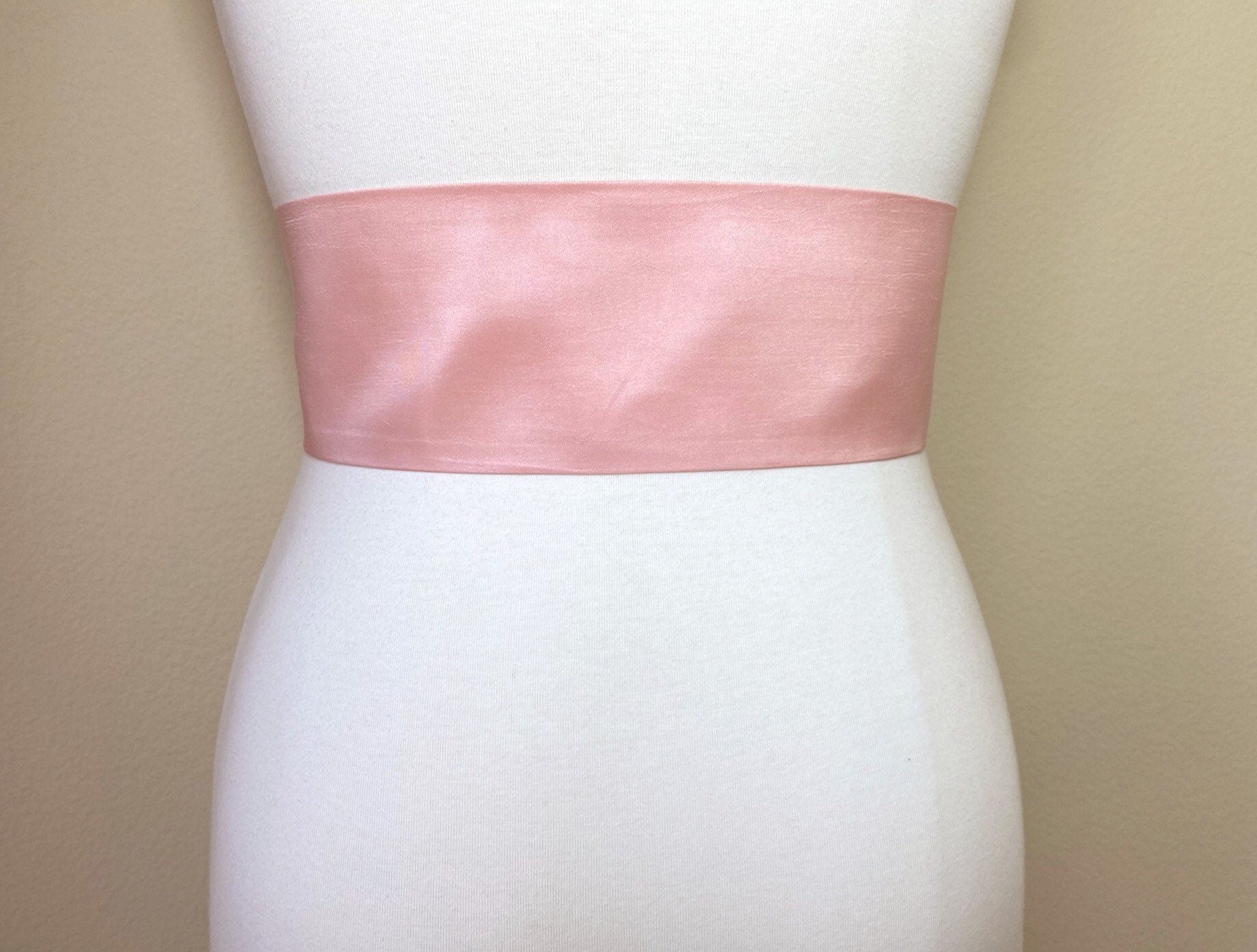 Crisp Taffeta Sash in Warm Blush, Blush Taffeta Bow Belt, Formal Dress Sash, Warm Blush Sash Belt, Taffeta Blush Sash, Satin Swank