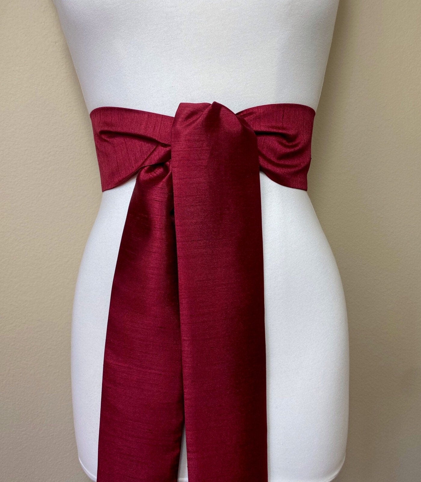 Wide Burgundy Textured Dupioni Sash Belt by Satin Swank Wide Burgundy Textured Dupioni Sash Belt by Satin Swank
