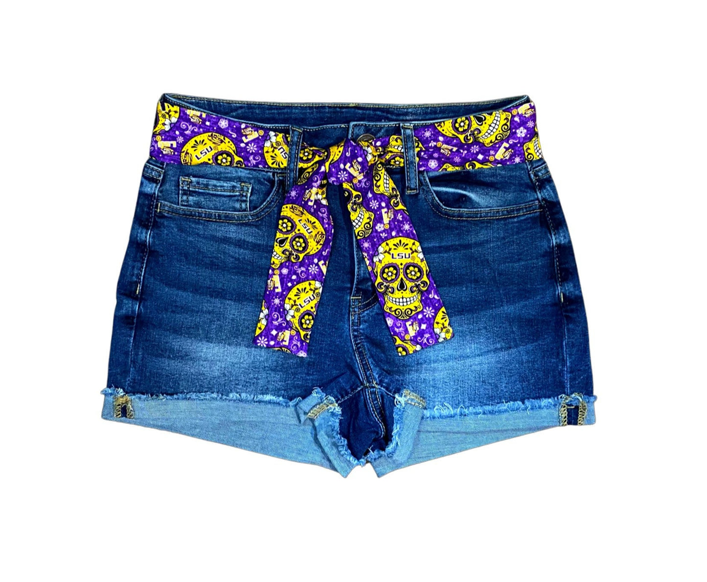 LSU Sash Belt, LSU Sugar Skulls Belt, LSU Tailgate Party, Tigers Game Day Outfit, Louisiana State University + More Colleges, Satin Swank