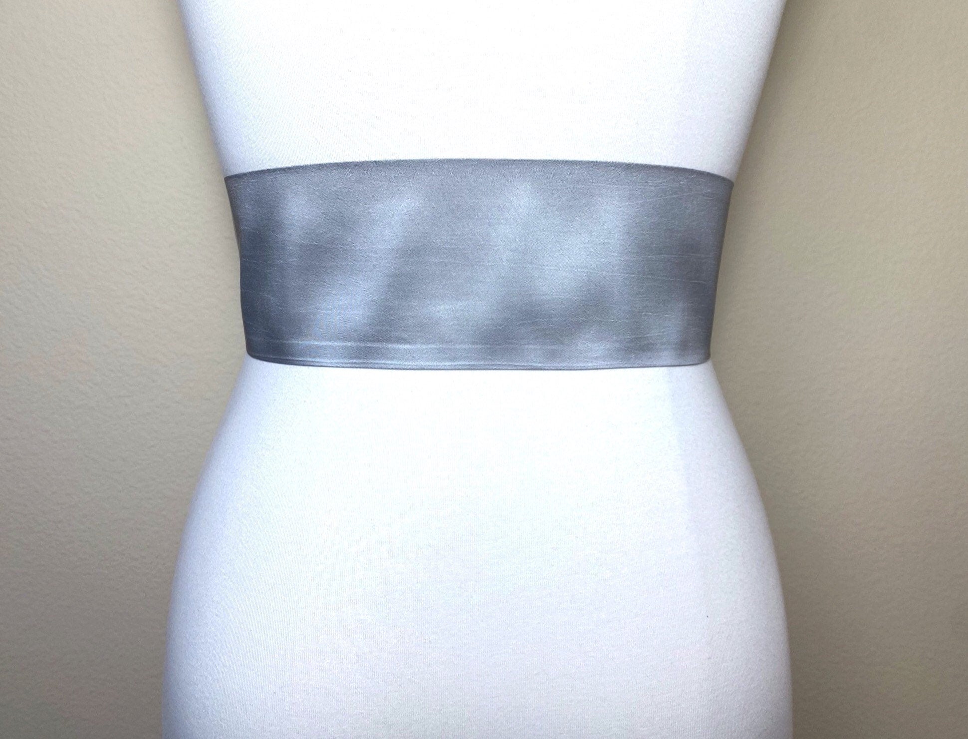 Crisp Taffeta Sash in Silver Gray, Silver Taffeta Sash, Formal Dress Sash, Gray Taffeta Sash Belt, Silver Taffeta Bow Belt, Satin Swank