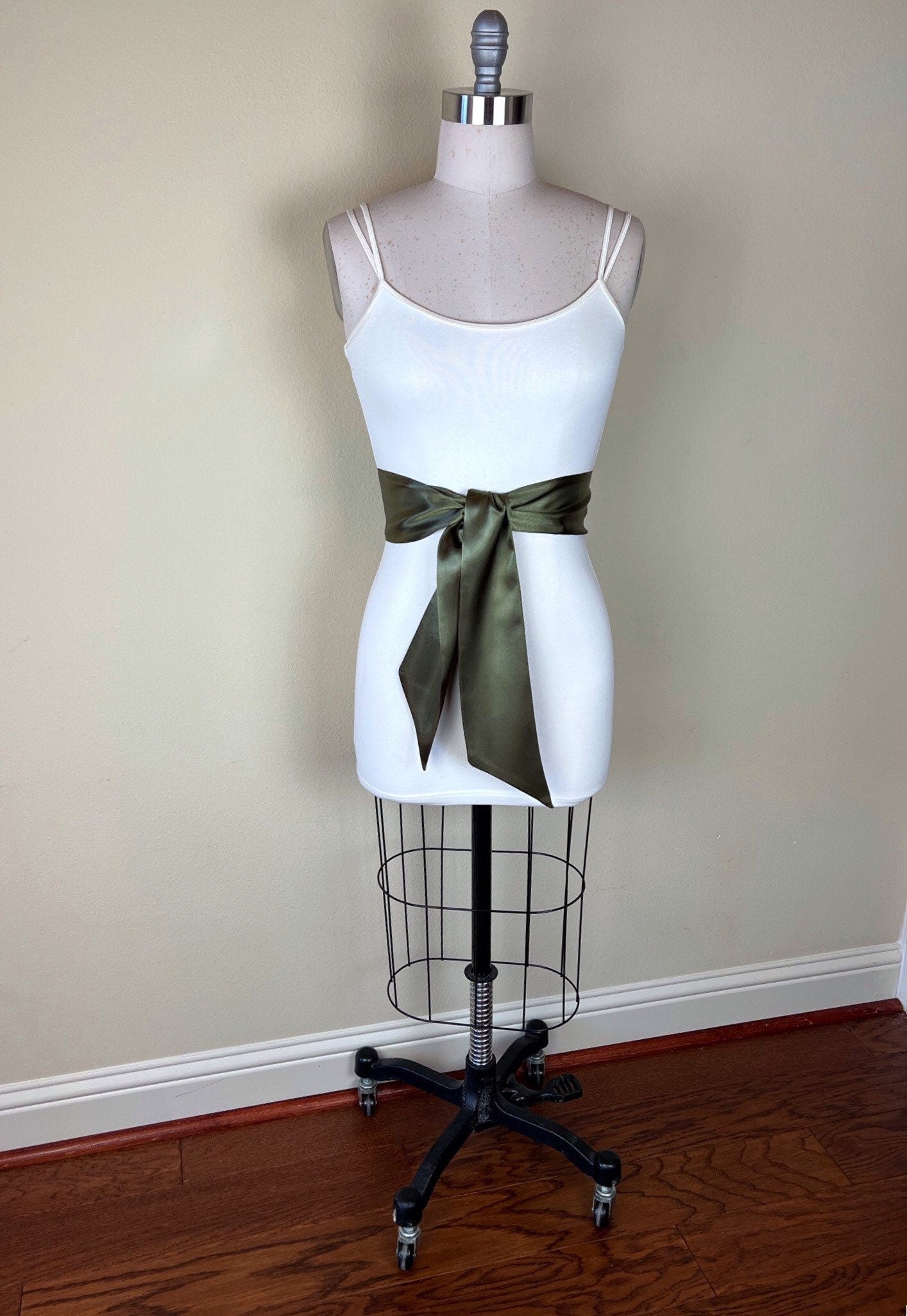 Army Green Satin Sash, Dark Olive Satin Sash, Olive Wedding Dress Sash, Army Green Sash Belt, Military Green Satin Sash, Satin Swank