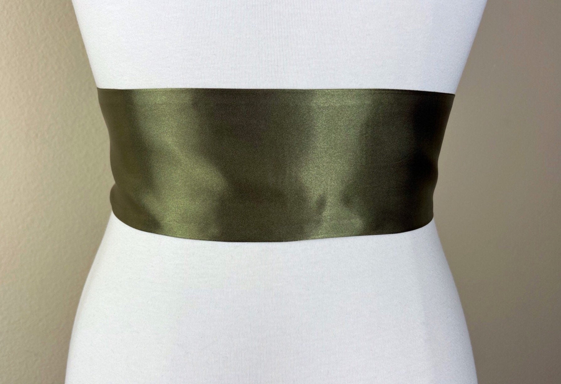 Army Green Satin Sash, Dark Olive Satin Sash, Olive Wedding Dress Sash, Army Green Sash Belt, Military Green Satin Sash, Satin Swank
