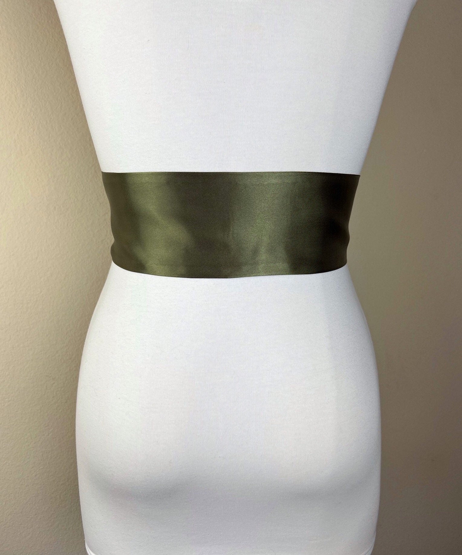 Army Green Satin Sash, Dark Olive Satin Sash, Olive Wedding Dress Sash, Army Green Sash Belt, Military Green Satin Sash, Satin Swank