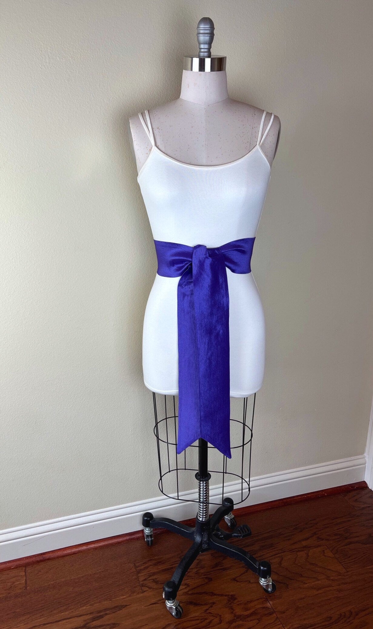 Crisp Taffeta Sash in Royal Purple, Purple Taffeta Sash Belt, Purple Dress Sash, Purple Sash Belt, Purple Wedding Sash, Satin Swank