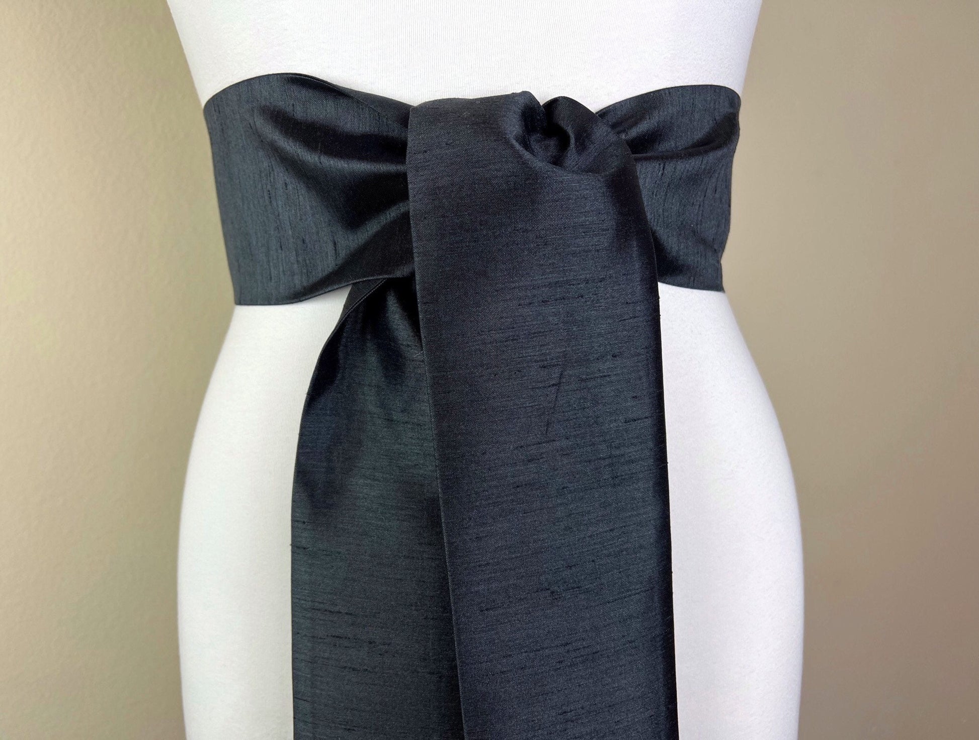 Wide Textured Black Sash Belt, Black Dupioni Sash, Black Dress Sash, Dupioni Fabric Belt, Black Wedding Sash, Bridesmaid Dress, Satin Swank