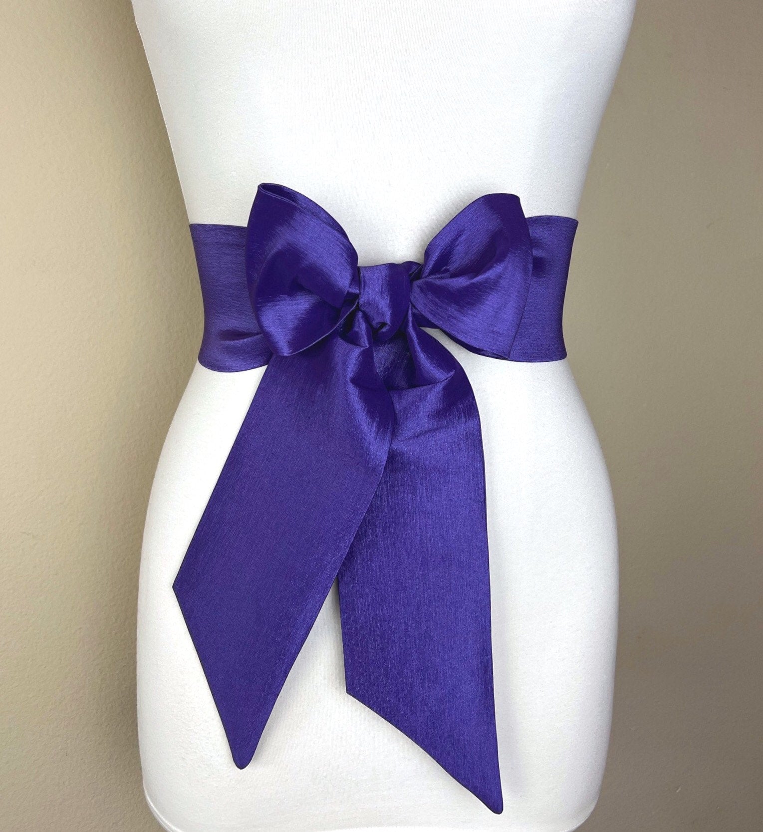 Crisp Taffeta Sash in Royal Purple, Purple Taffeta Sash Belt, Purple Dress Sash, Purple Sash Belt, Purple Wedding Sash, Satin Swank