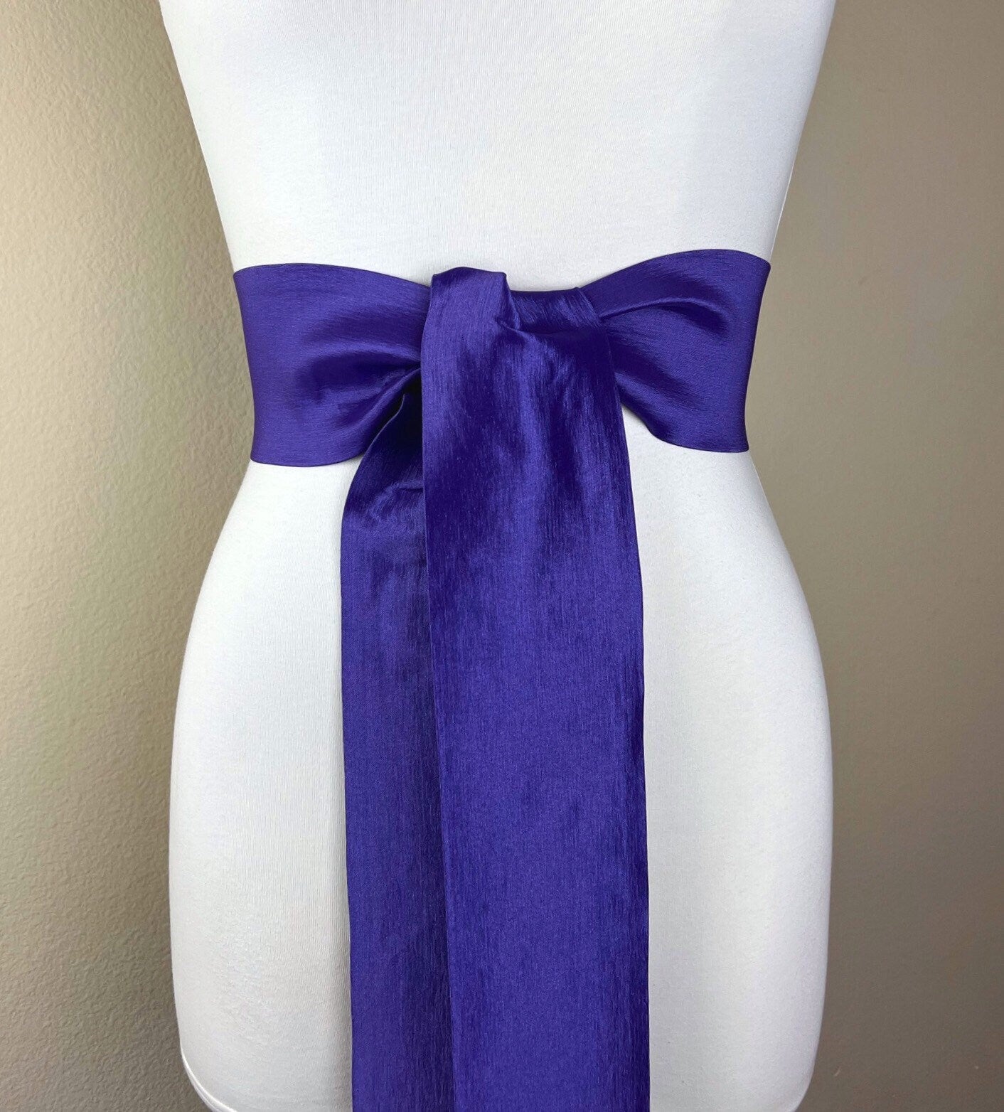 Crisp Taffeta Sash in Royal Purple, Purple Taffeta Sash Belt, Purple Dress Sash, Purple Sash Belt, Purple Wedding Sash, Satin Swank