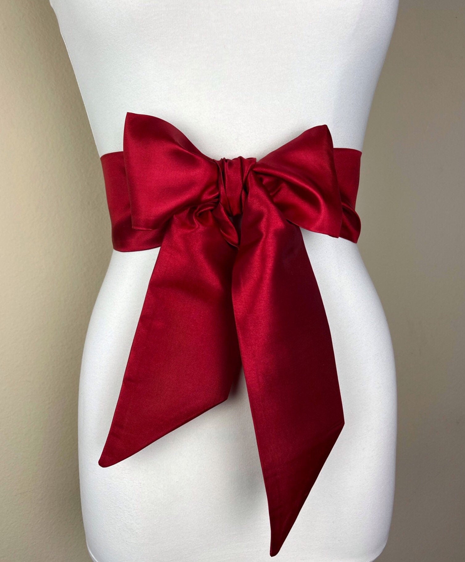 Crisp Taffeta Sash in Cherry Red, Deep Red Taffeta Sash Belt, Dark Red Dress Sash, Cherry Red Sash Belt, Red Wedding Dress Sash, Satin Swank