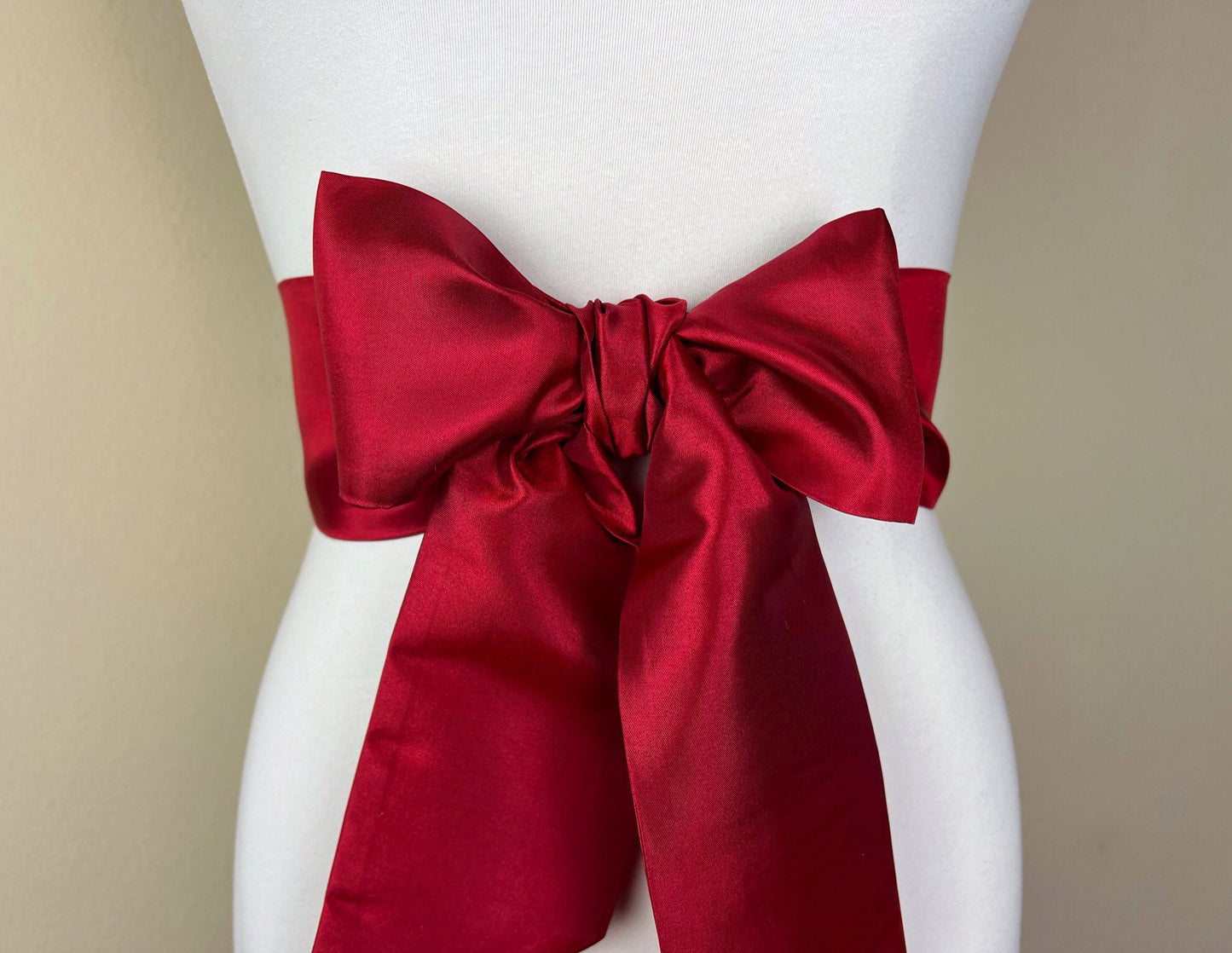 Crisp Taffeta Sash in Cherry Red, Deep Red Taffeta Sash Belt, Dark Red Dress Sash, Cherry Red Sash Belt, Red Wedding Dress Sash, Satin Swank