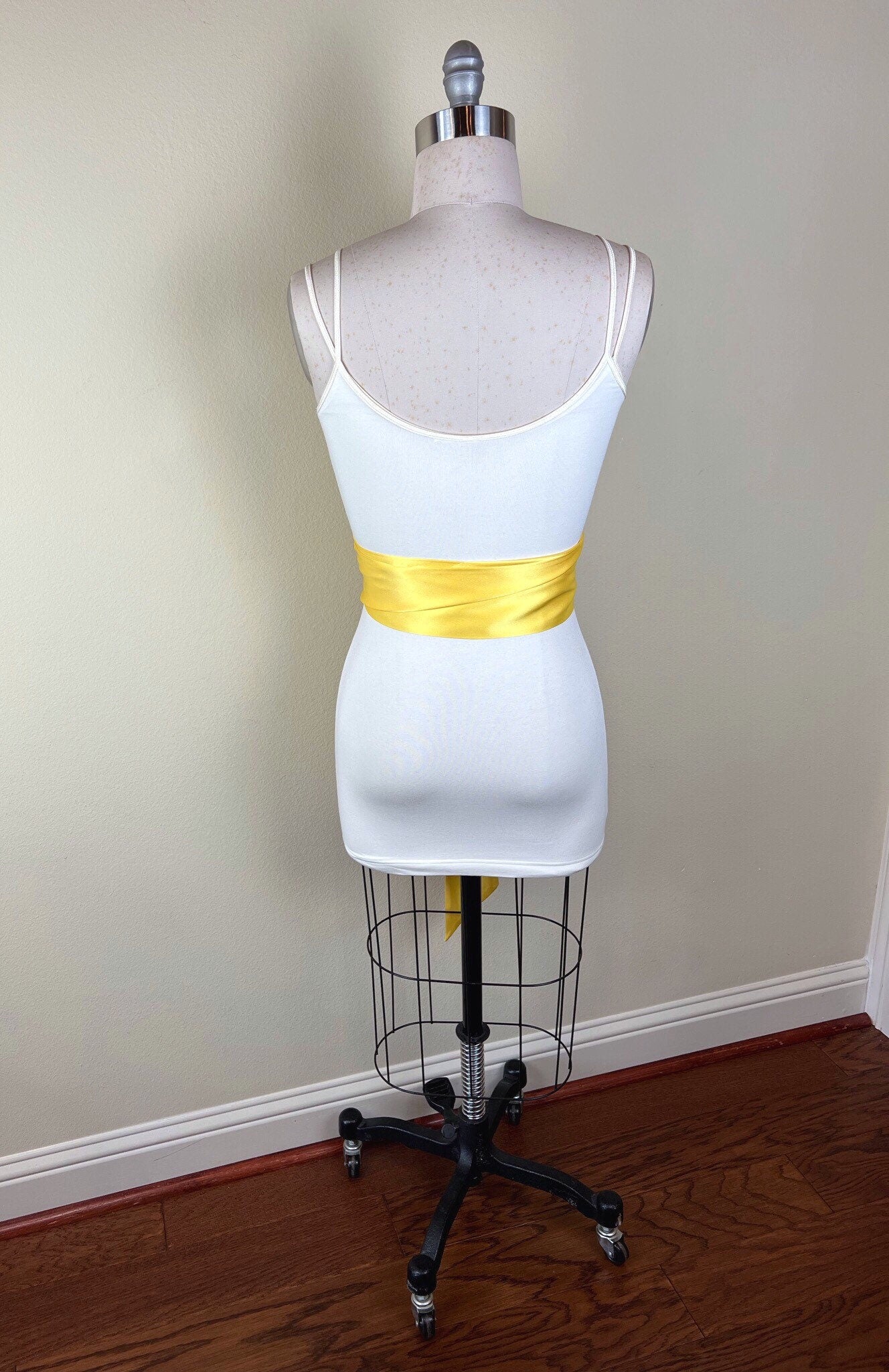 Sunny Yellow Satin Sash, Extra Long Yellow Sash, Wide Yellow Dress Sash, Yellow Belt, Yellow Bridesmaid, Wedding Dress Sash, Satin Swank